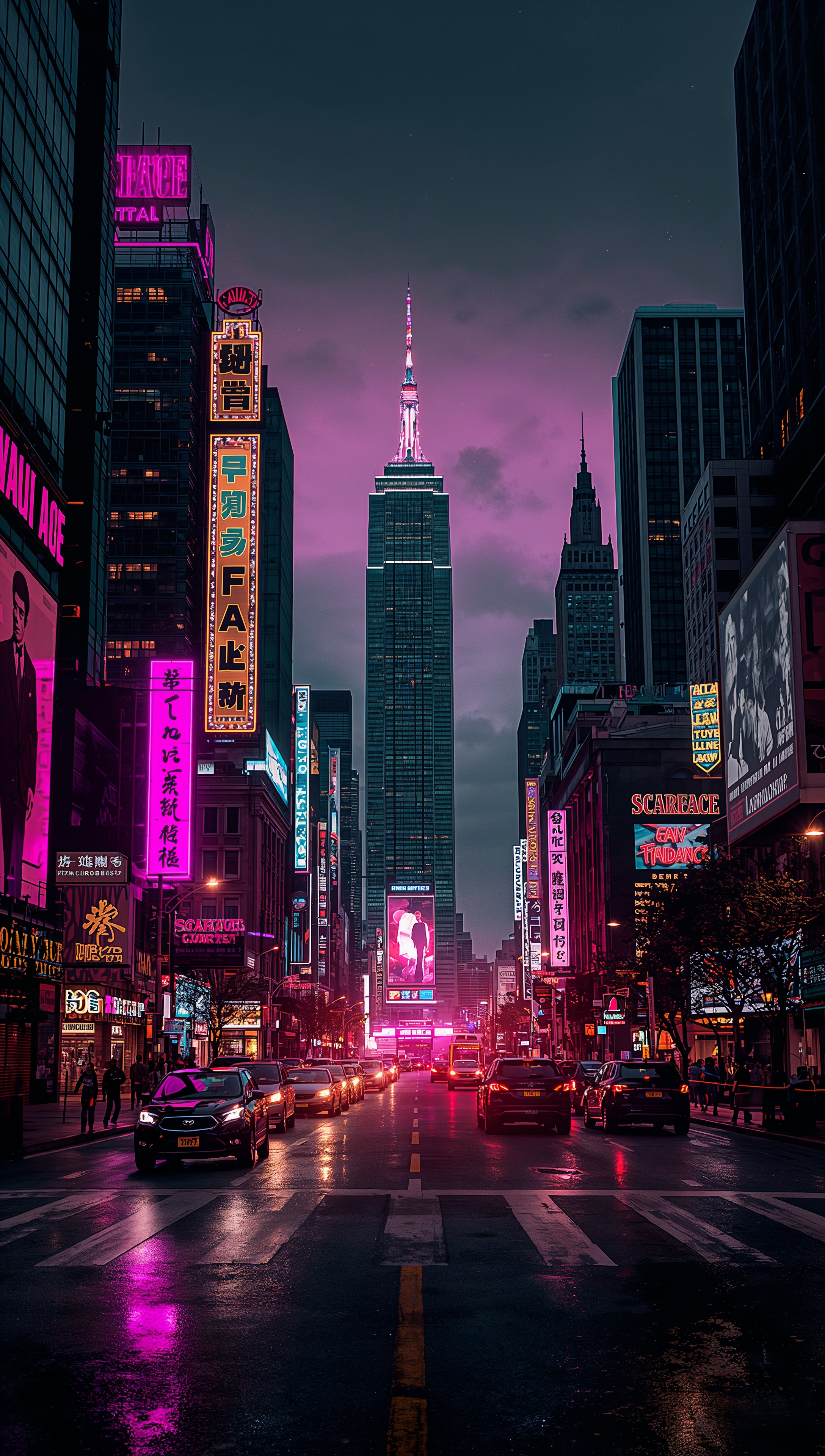 Scarface neon city iPhone wallpaper
