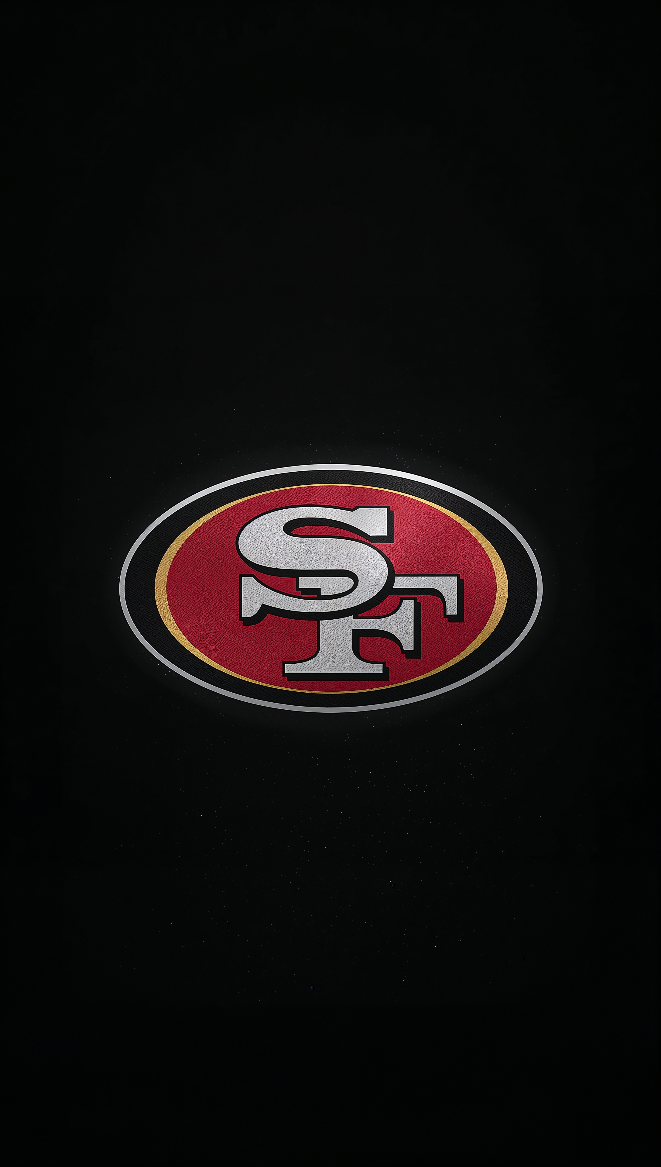 49ers iPhone wallpaper with minimal black logo