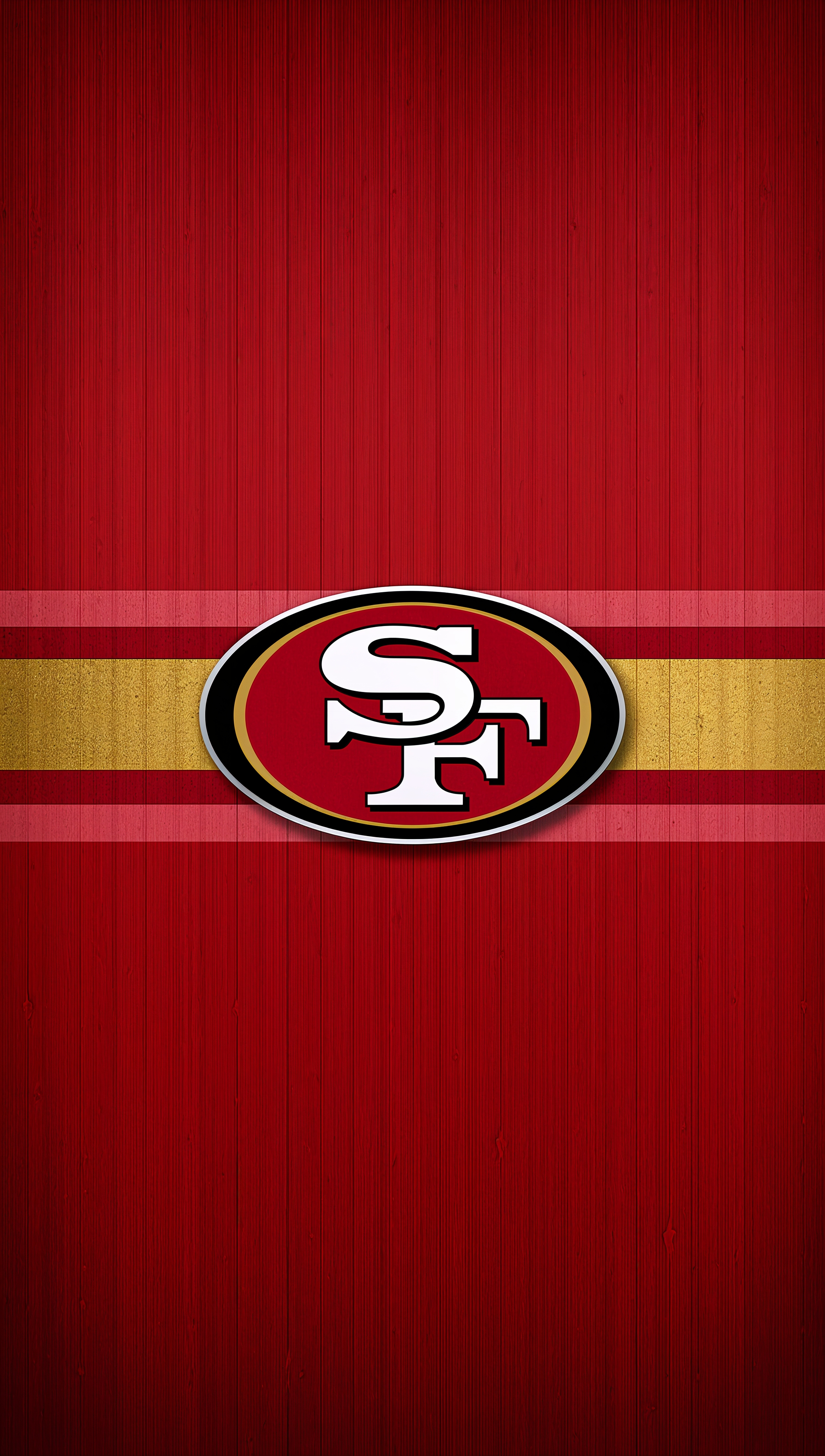 49ers iPhone wallpaper with red and gold stripes