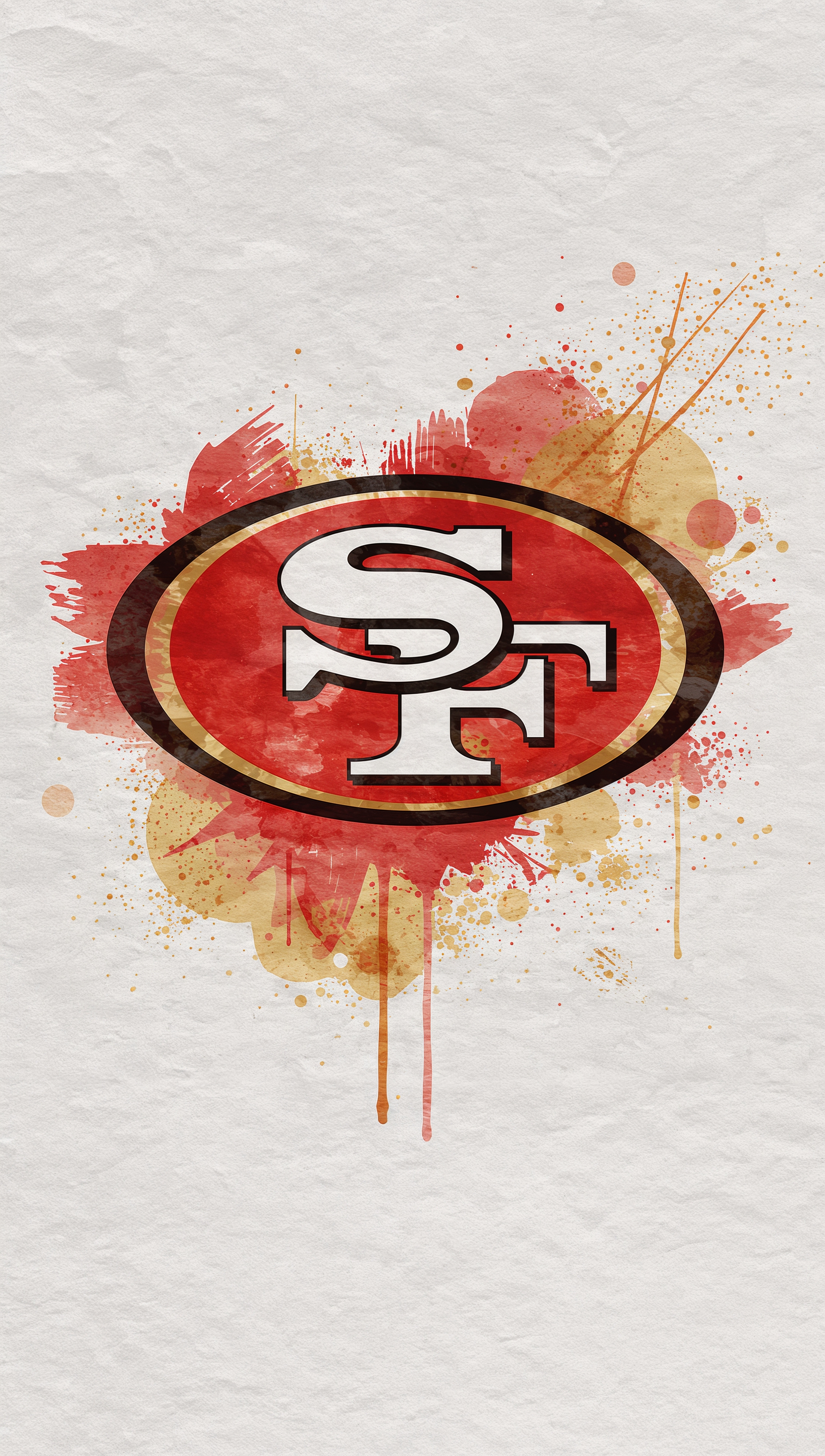 49ers iPhone wallpaper with watercolor logo