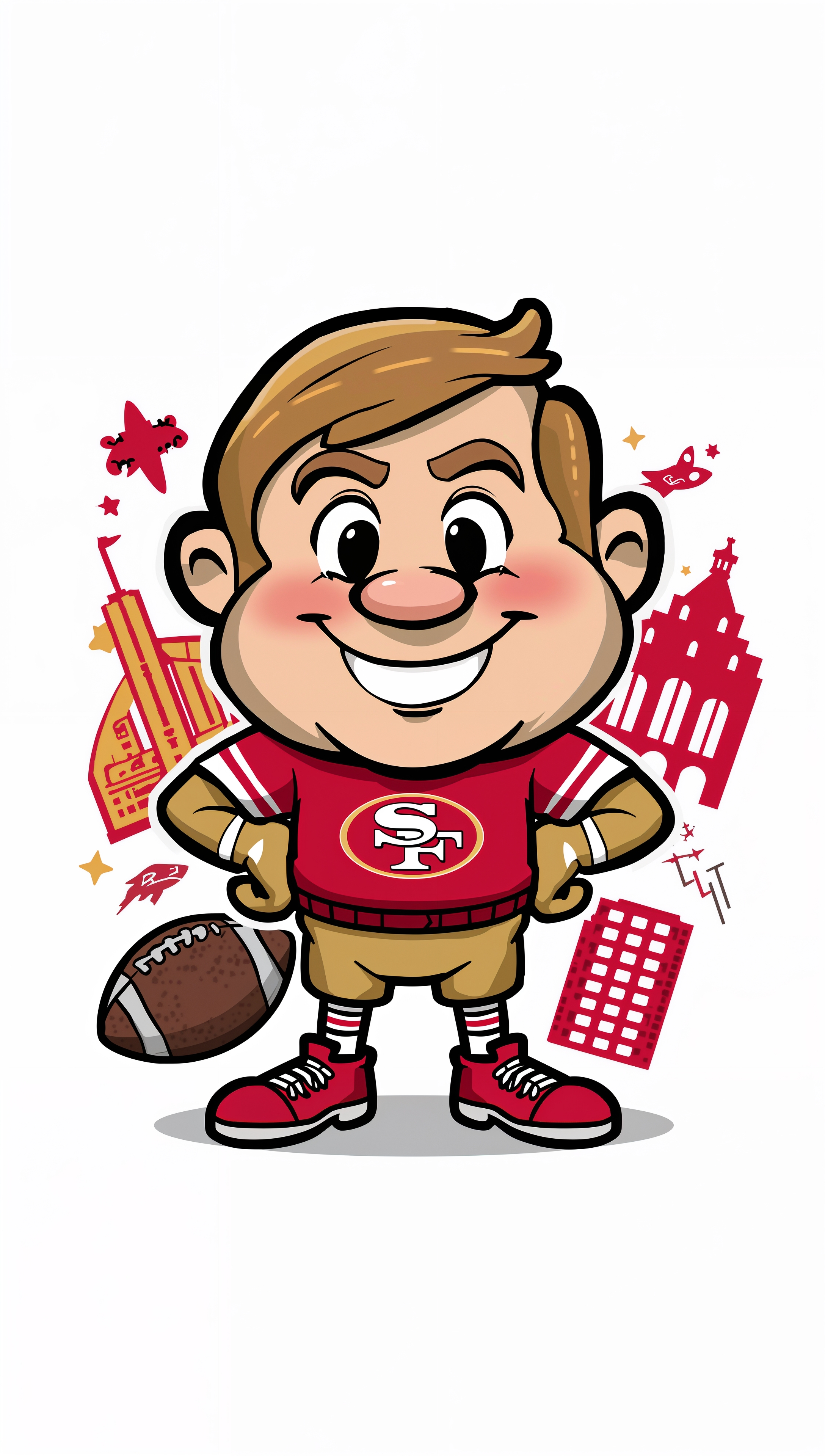 49ers iPhone wallpaper with cartoon mascot design