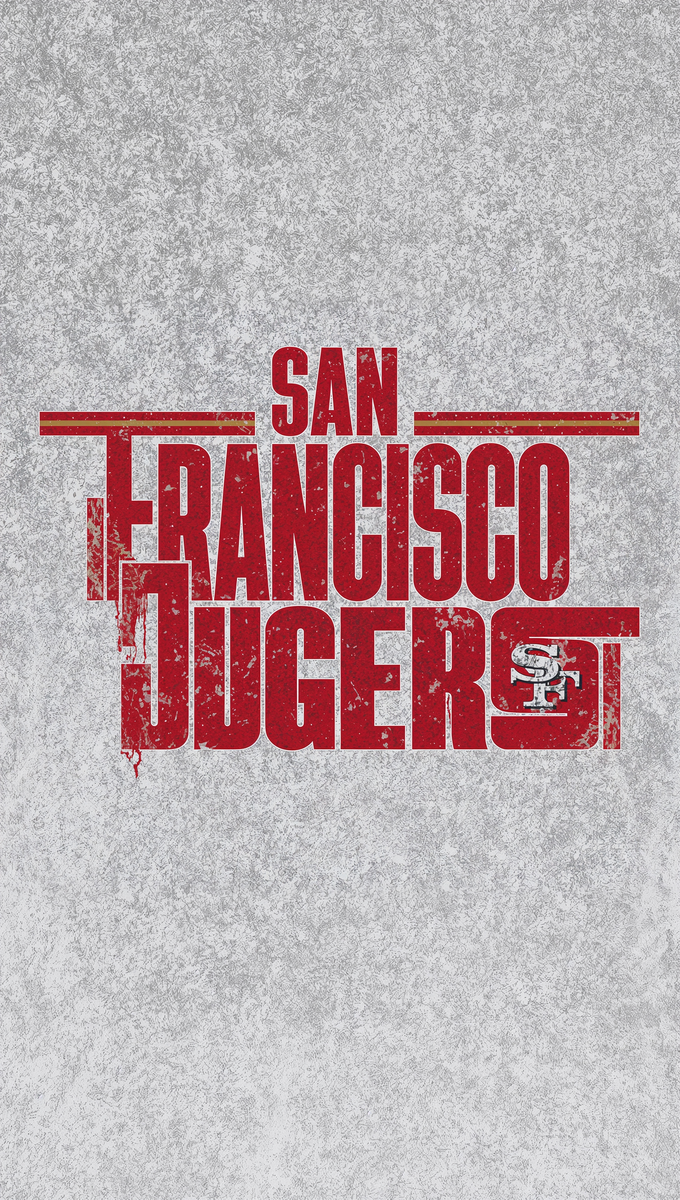 49ers iPhone wallpaper with bold red typography