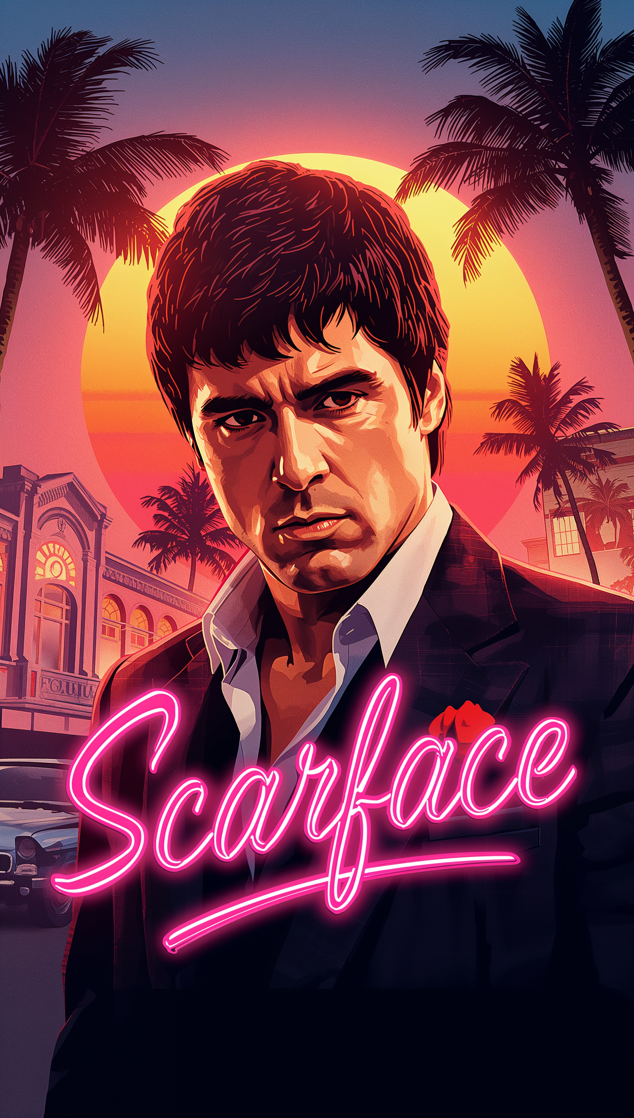 carface Miami iPhone wallpaper