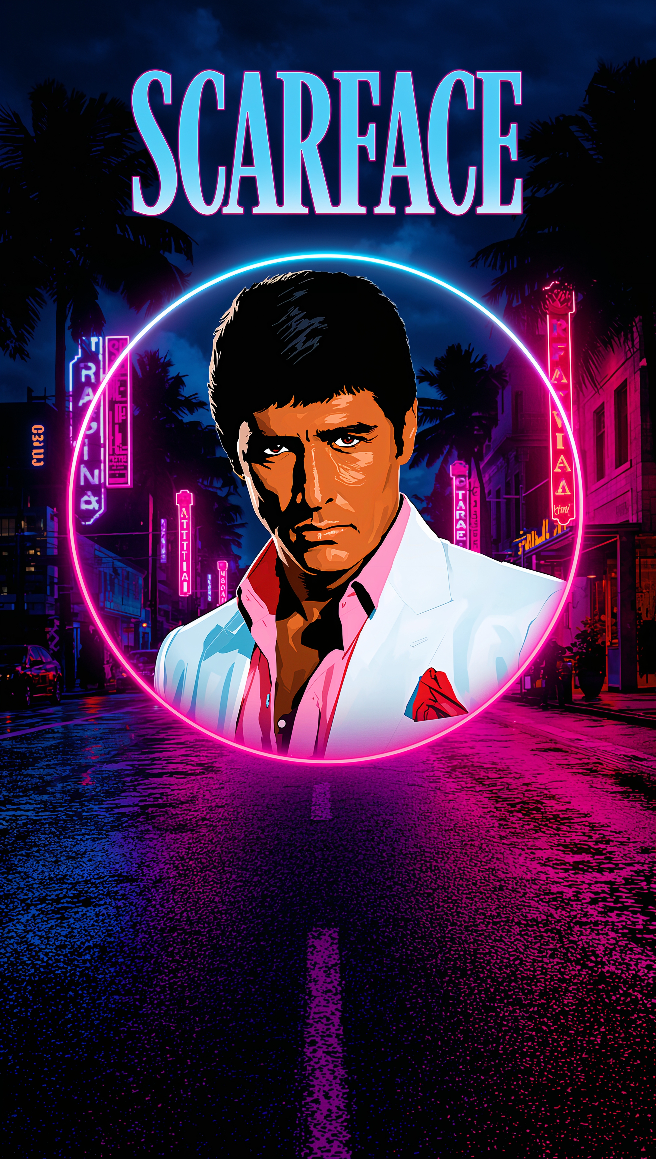 Scarface retro neon iPhone wallpaper