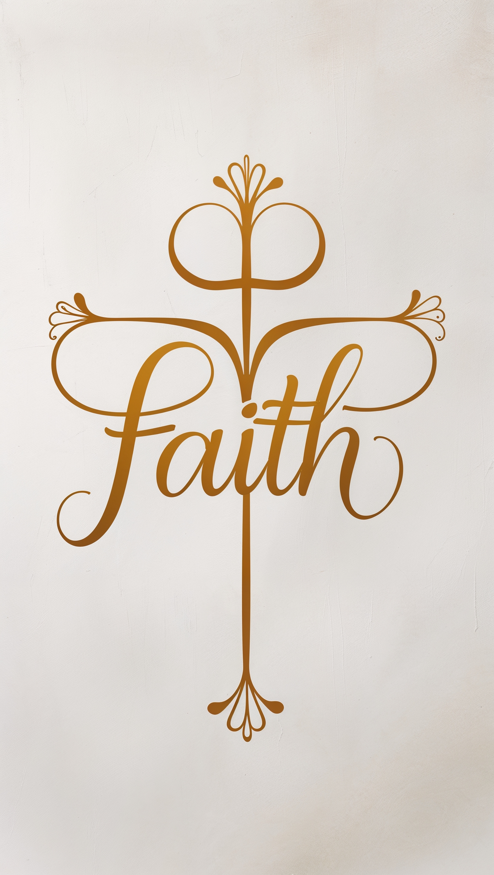 The word “Faith” written in script, forming the shape of a cross