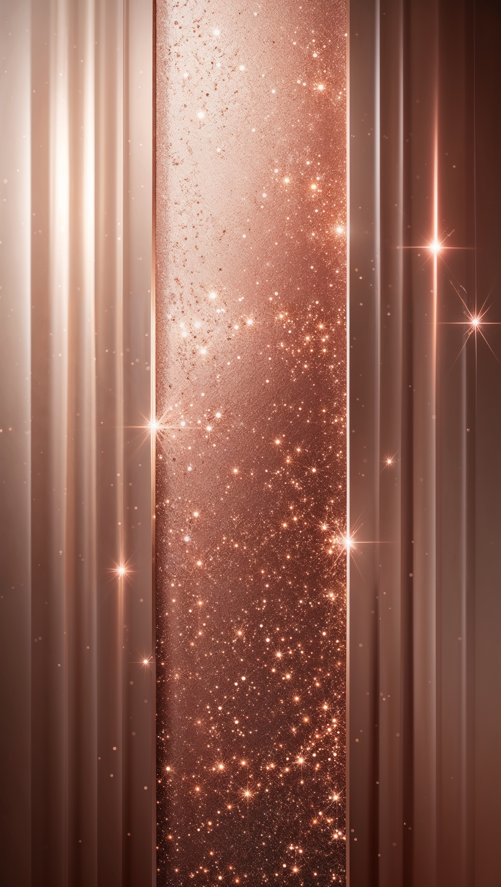 Vertical luxury sparkle background in rose gold with gradient lighting