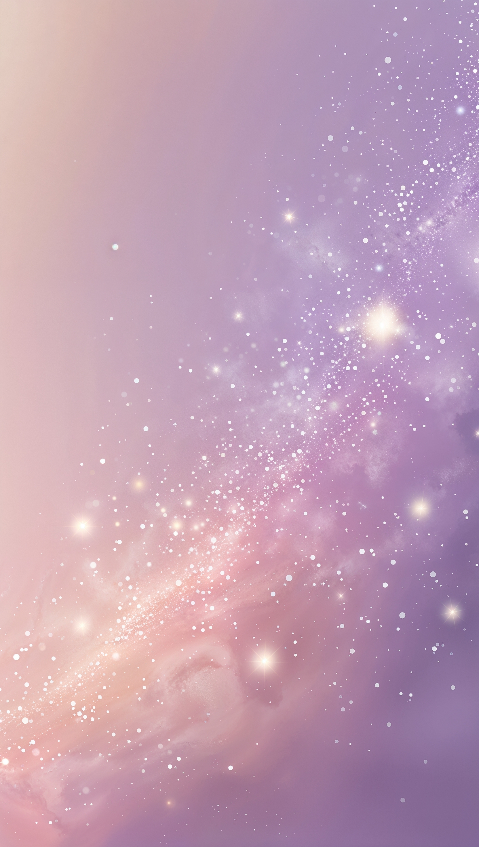 Soft pastel gradient background with tiny sparkles and glowing shimmer, vertical iPhone wallpaper