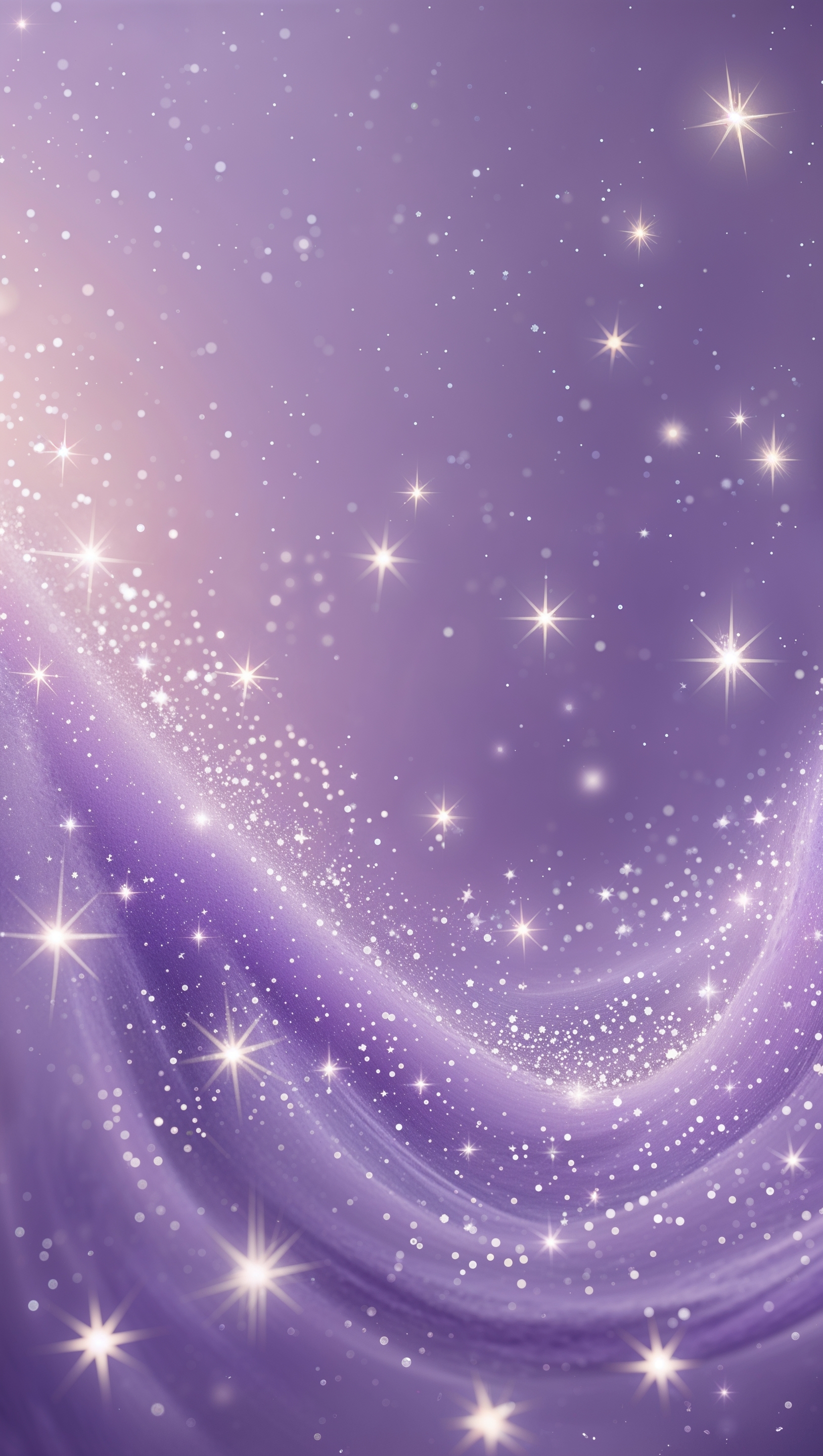 Minimal sparkly background in lavender tones with delicate stars and subtle glow
