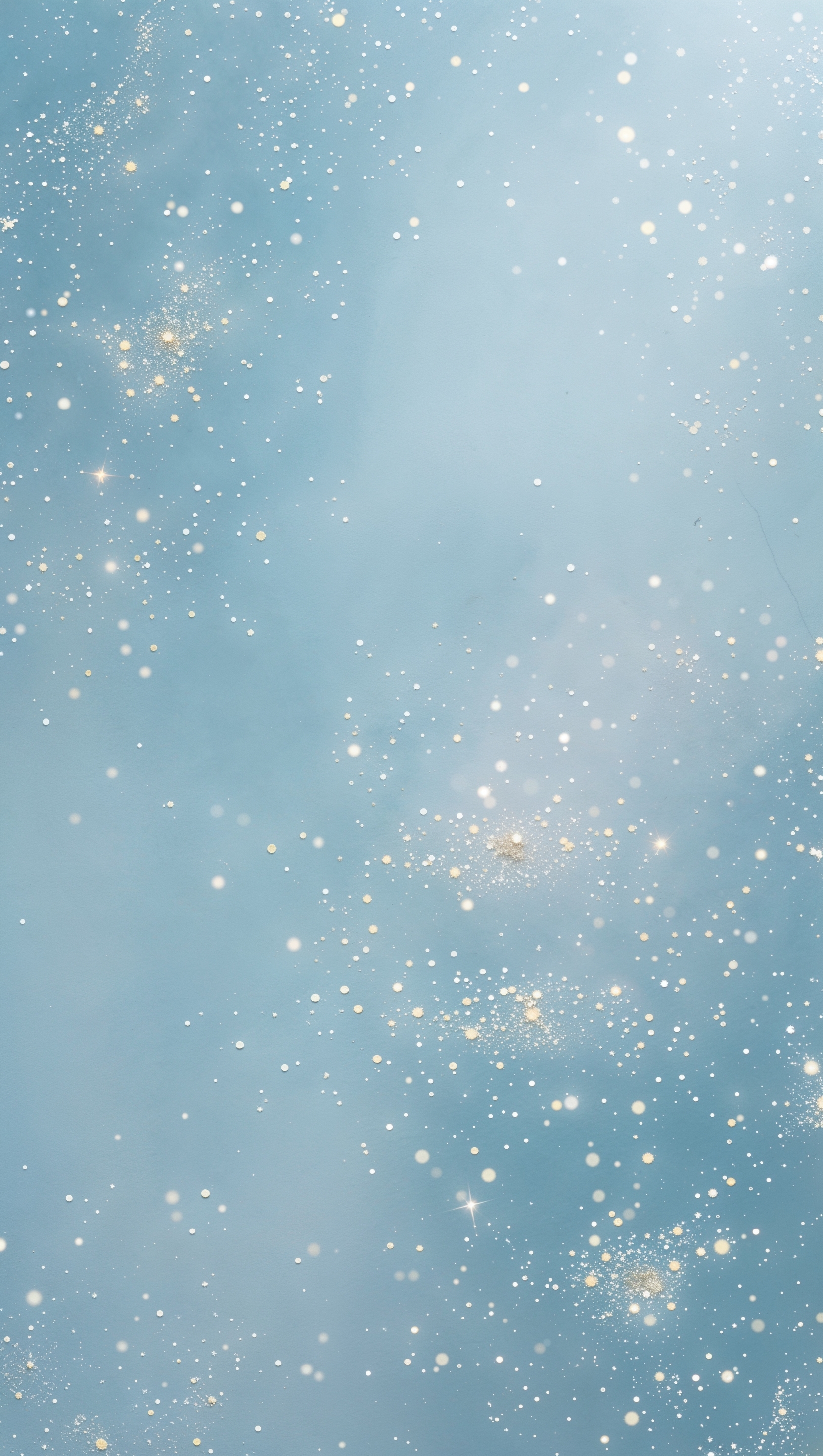 Delicate glitter effect on baby blue background, soft and clean look