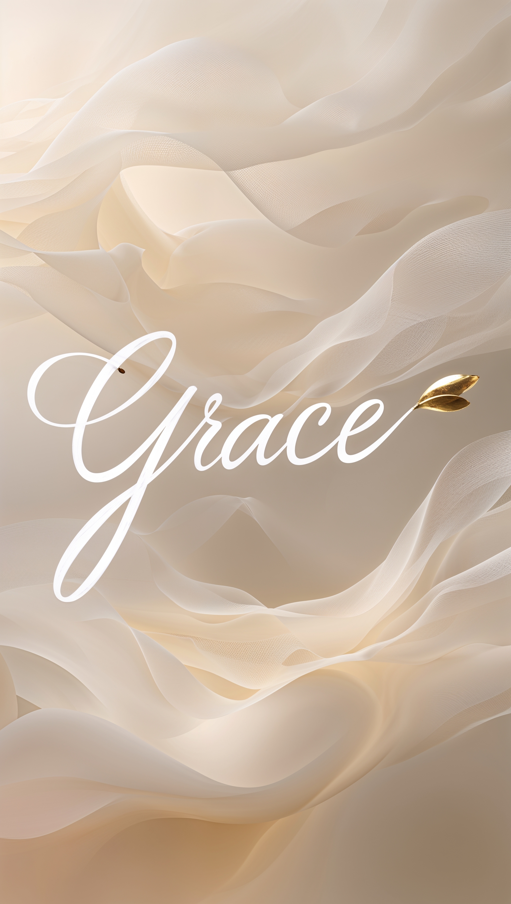 Soft abstract background with the word “Grace” in cursive, white and gold tones