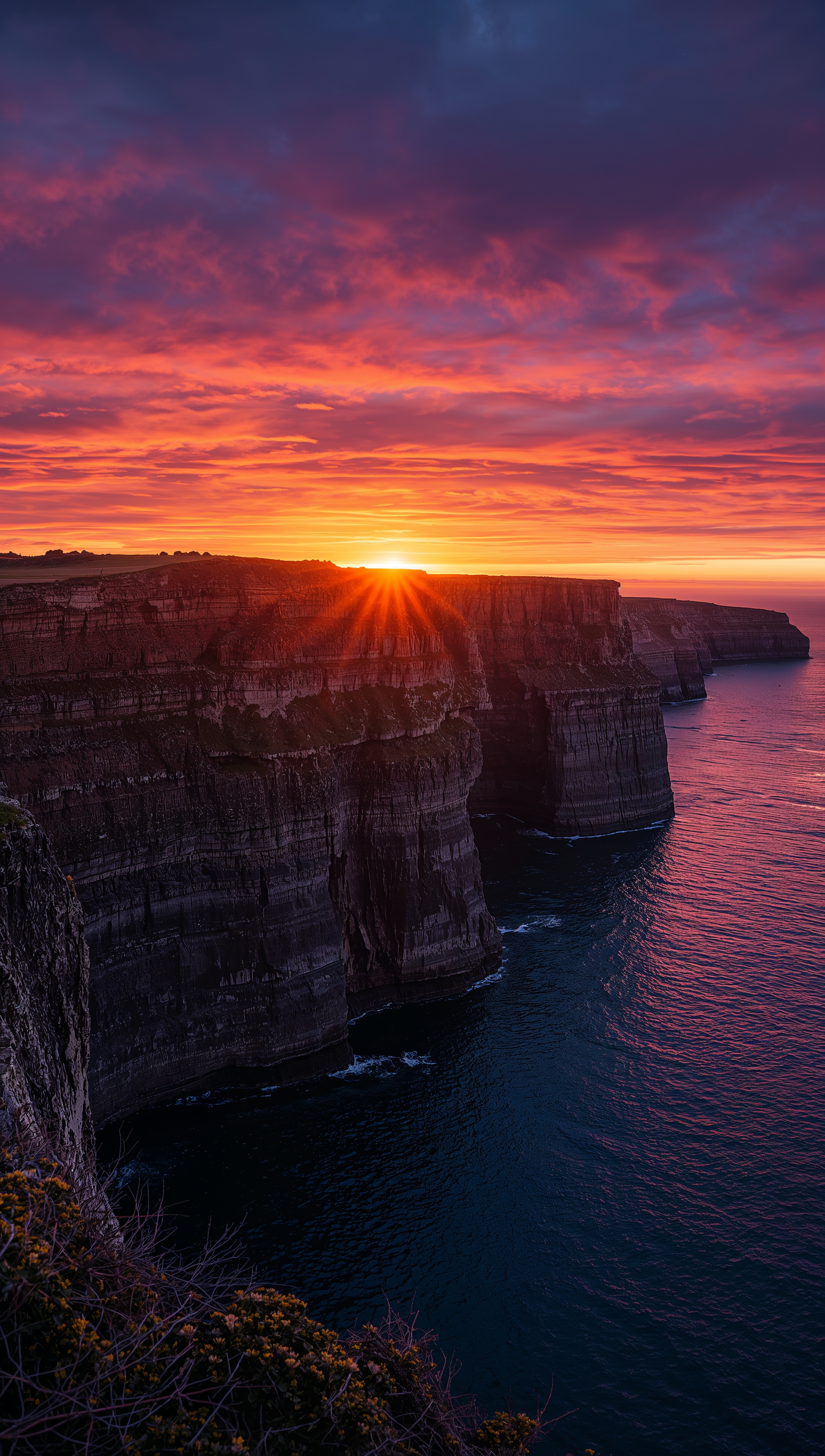 Sunset iPhone wallpaper – cliffs at sunset