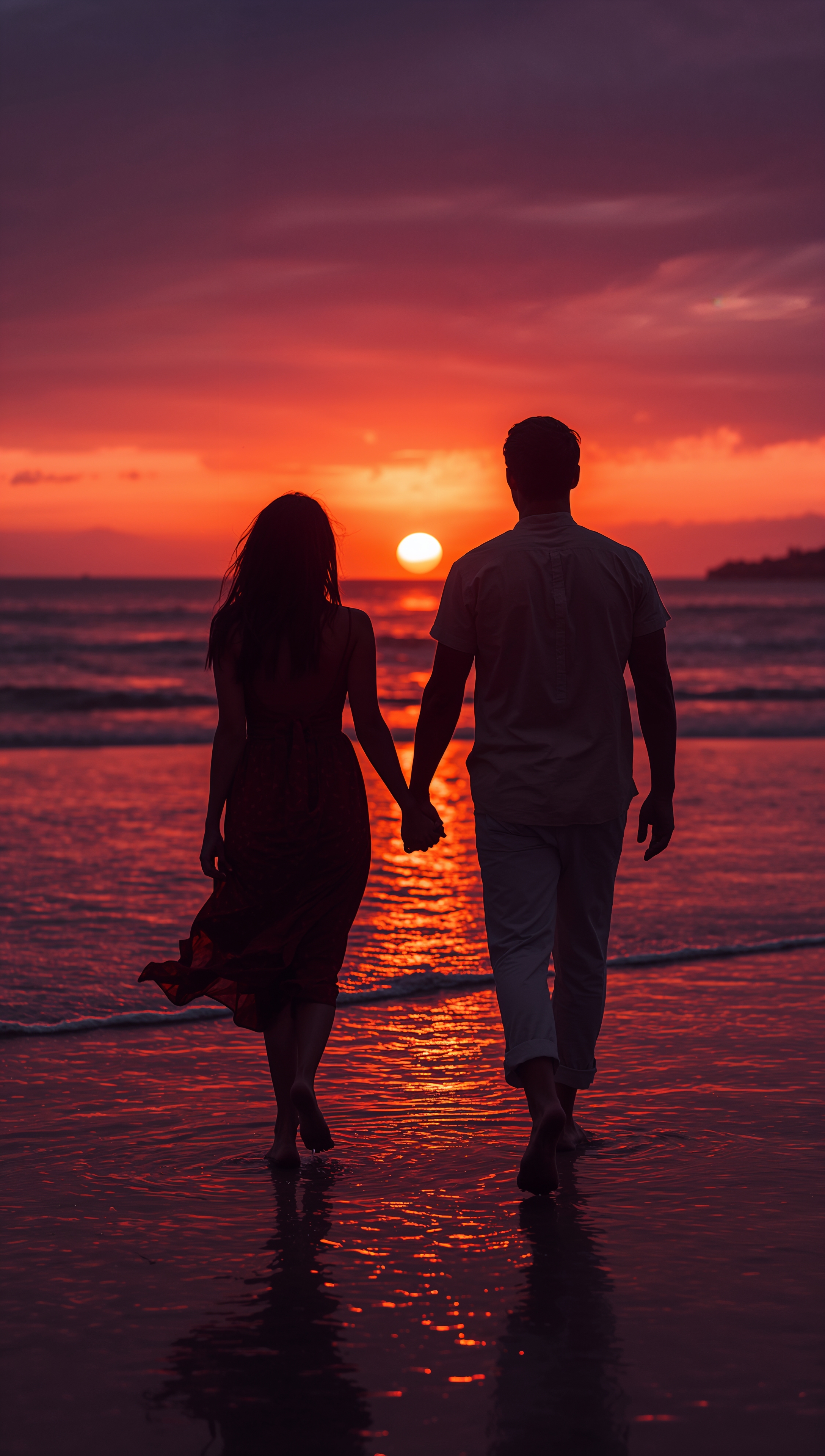 Sunset iPhone wallpaper – romantic sunset couple