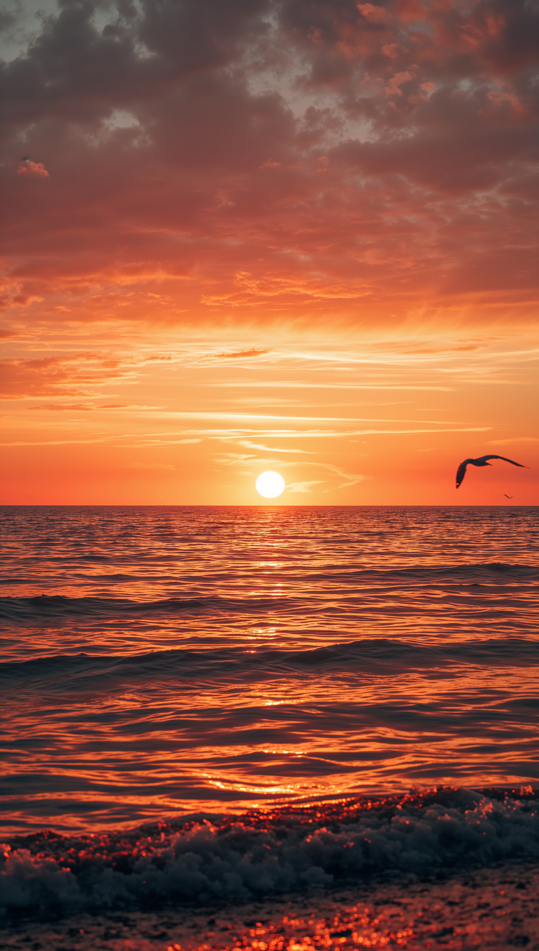Sunset iPhone wallpaper – golden sunset over ocean