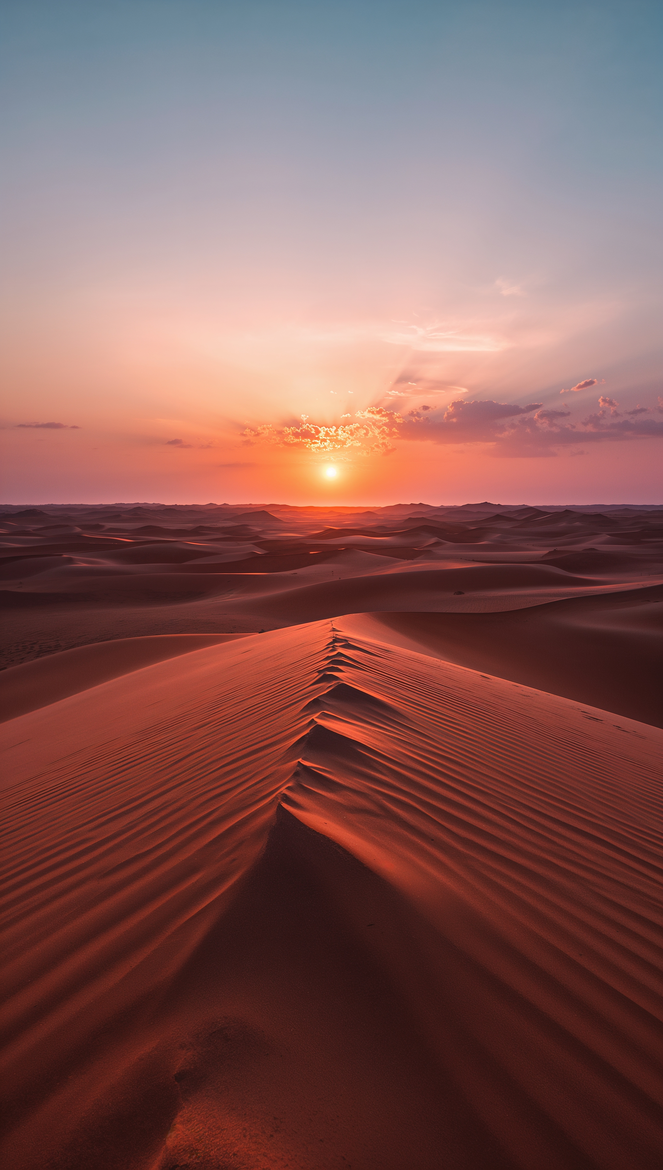 Sunset iPhone wallpaper – desert sunset with sand dunes