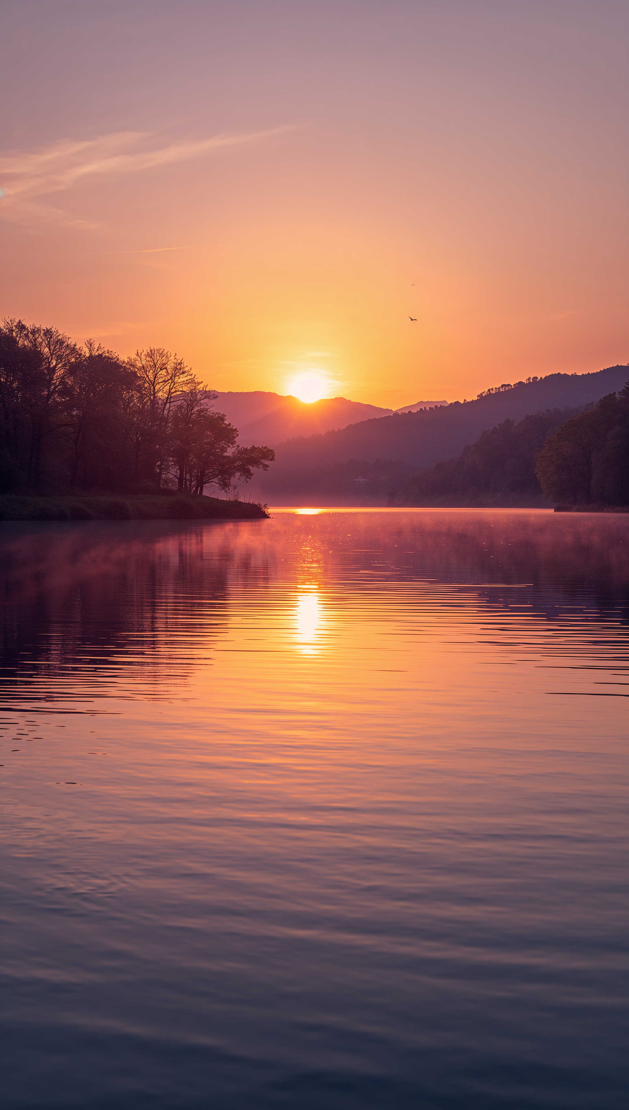 Sunset iPhone wallpaper – sunset reflection in lake