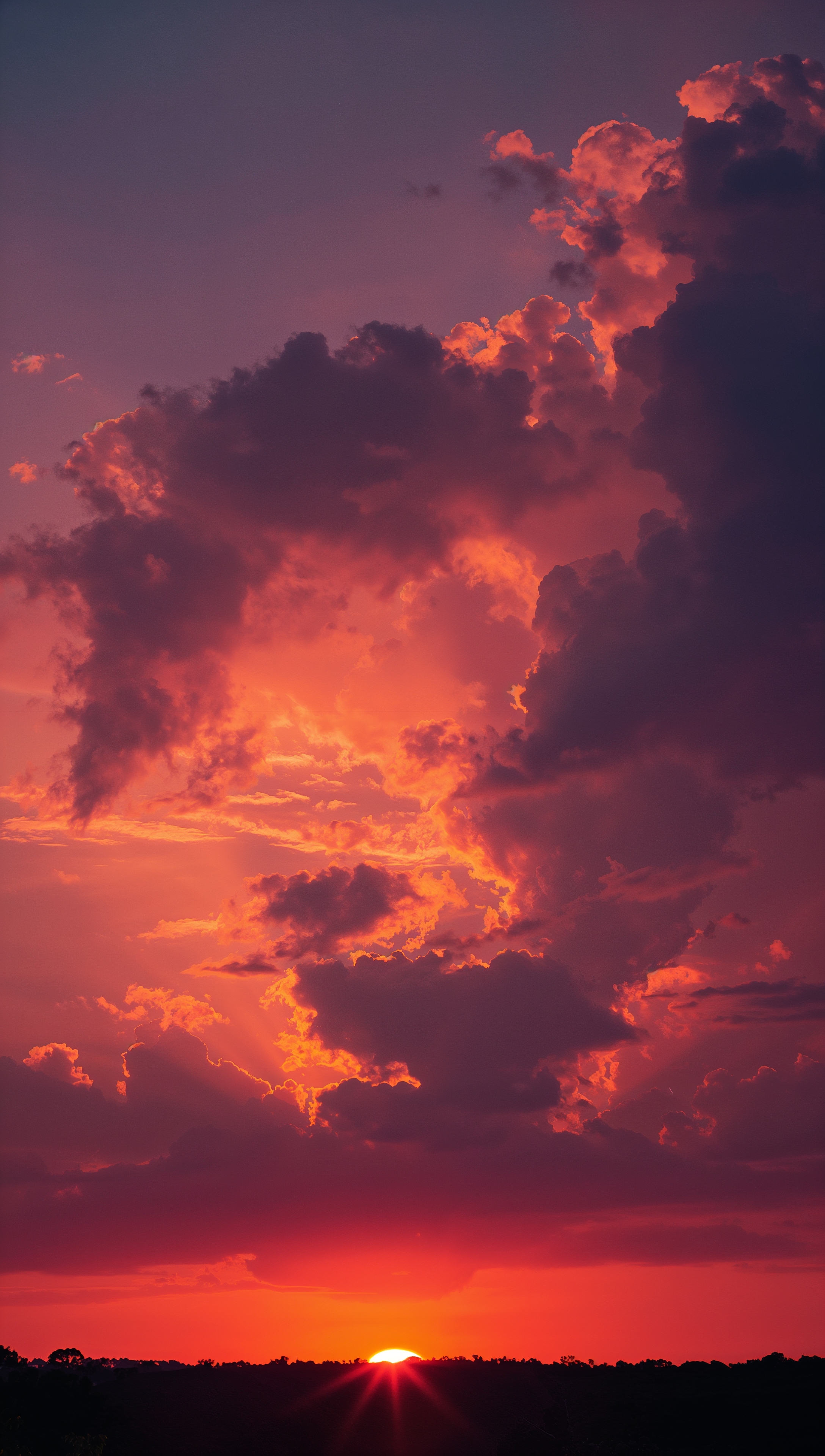 Sunset iPhone wallpaper – dramatic orange sunset