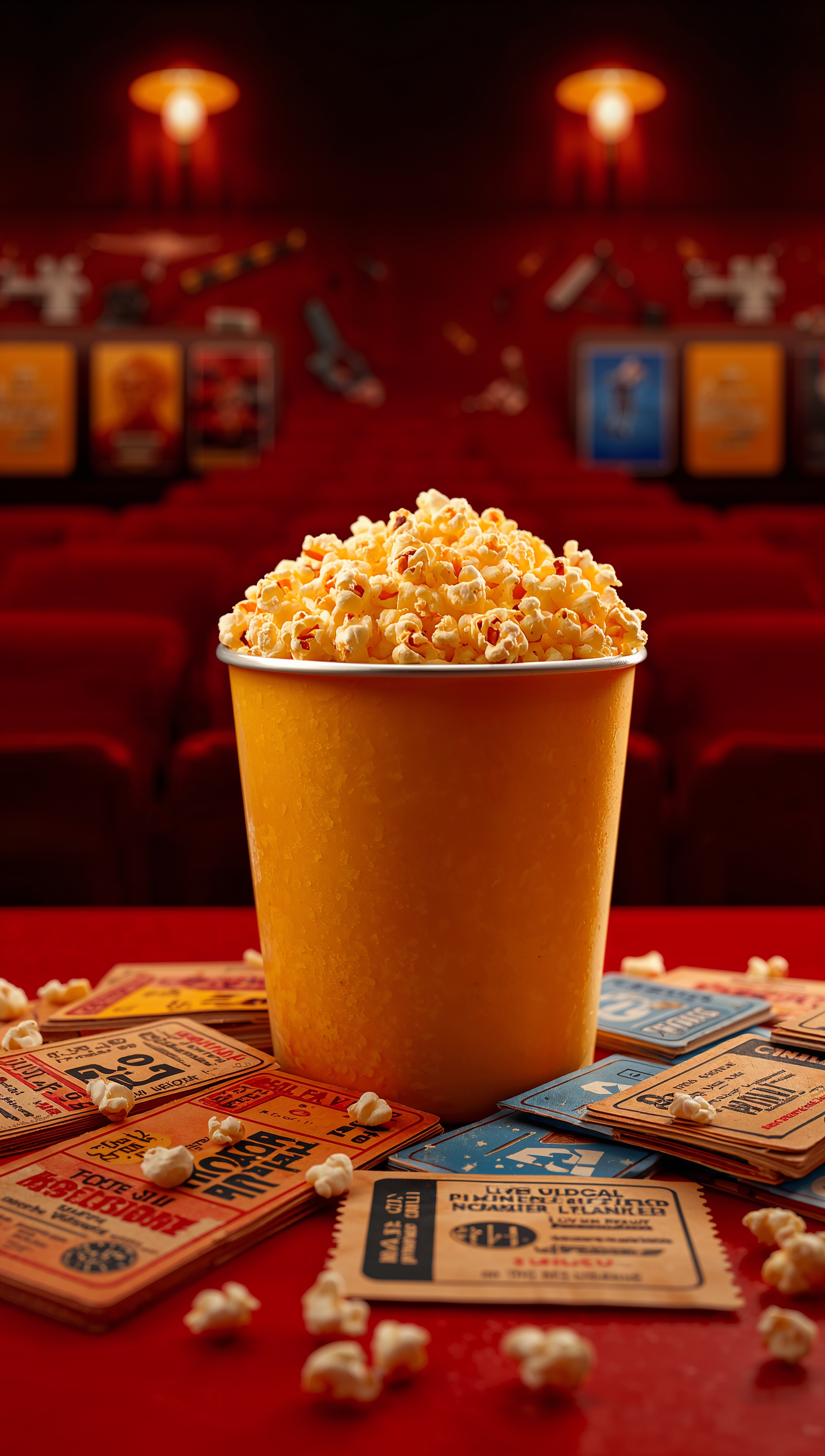 theatre iphone wallpaper popcorn and tickets