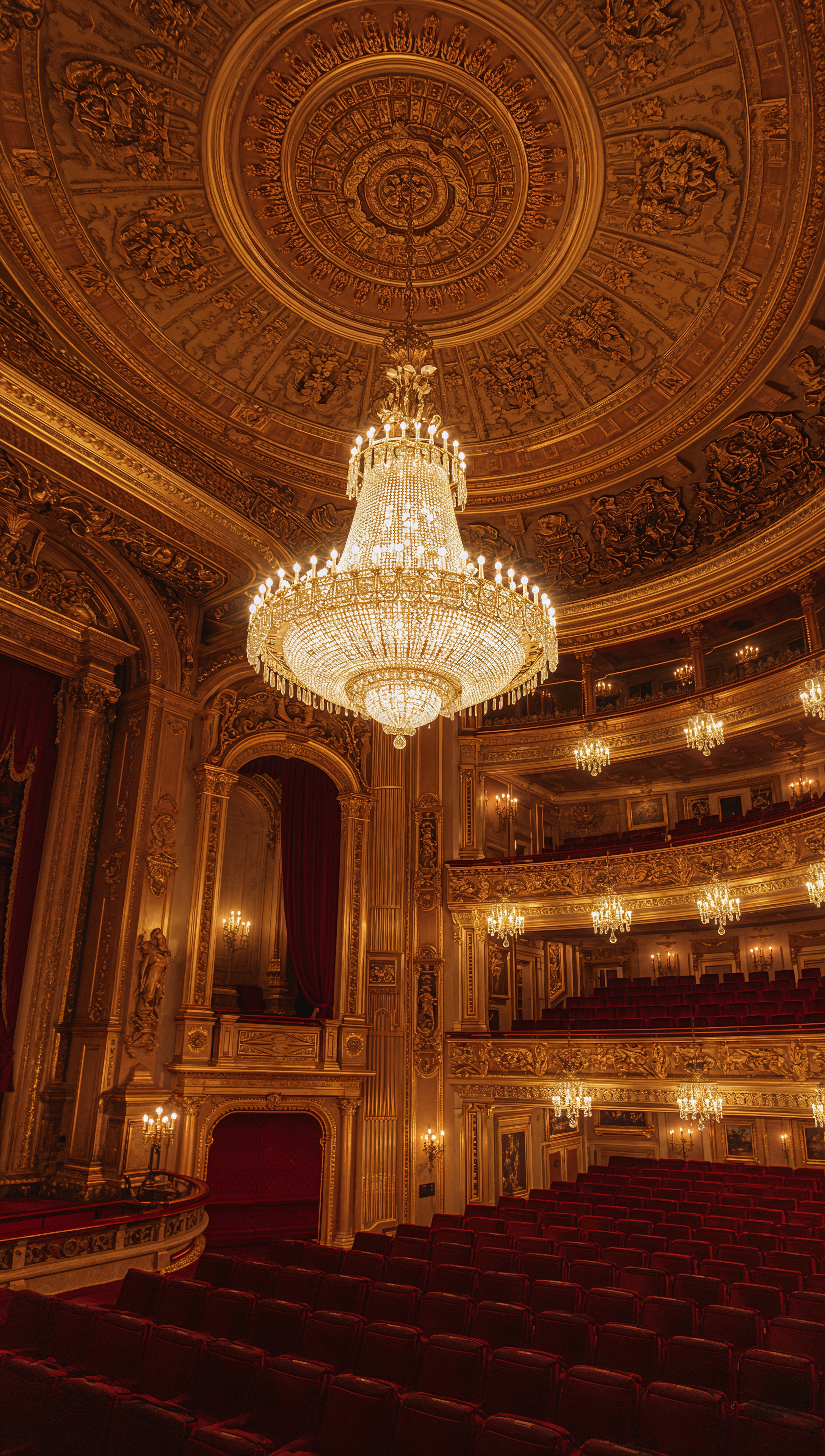 theatre iphone wallpaper showing golden ornate hall