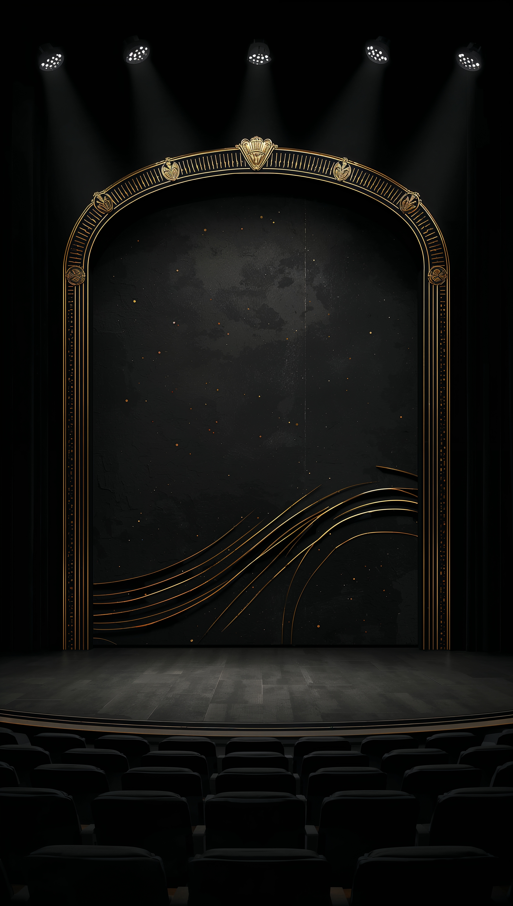 theatre iphone wallpaper minimalist gold black