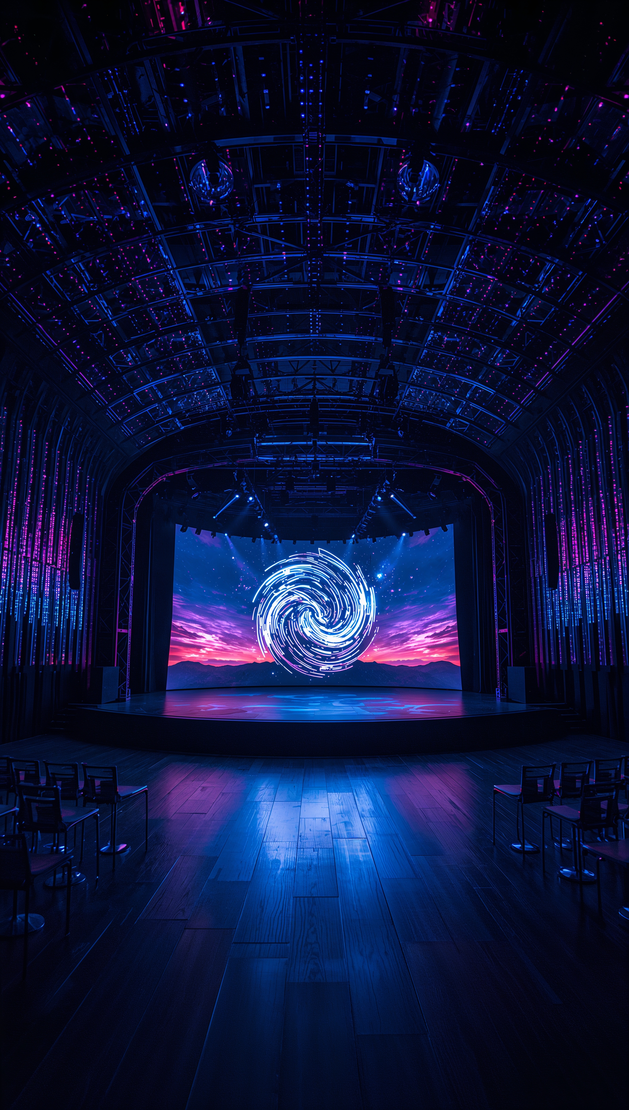 theatre iphone wallpaper with modern LED stage