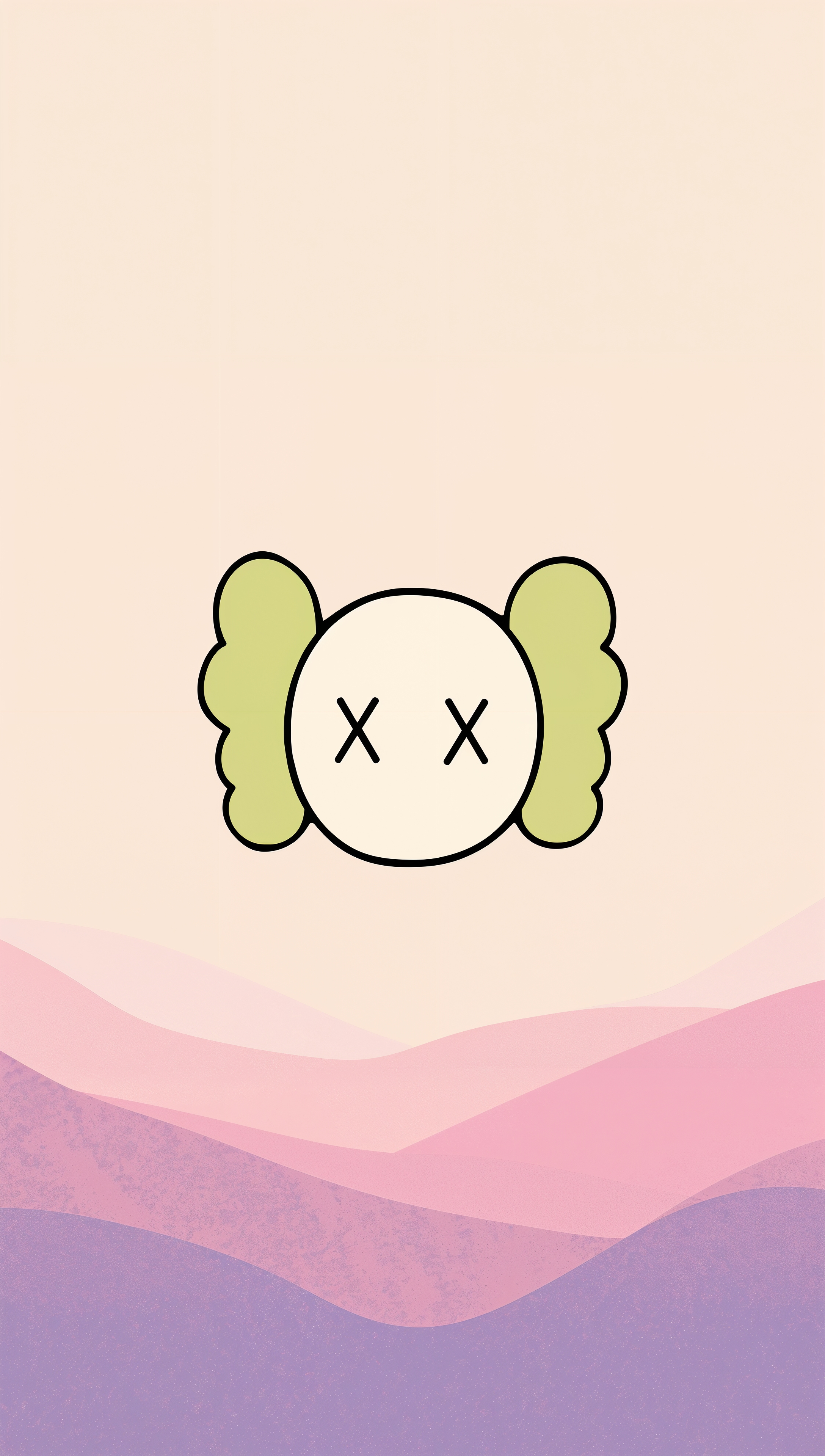 Kaws iPhone wallpaper – pastel minimal cartoon