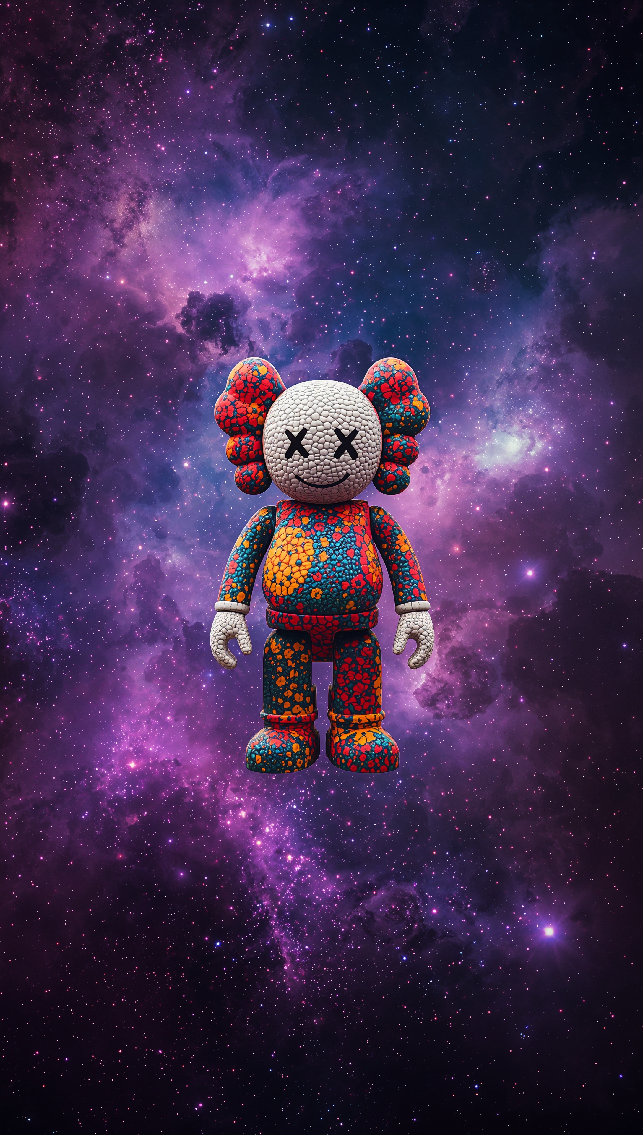 Kaws iPhone wallpaper – cosmic galaxy figure