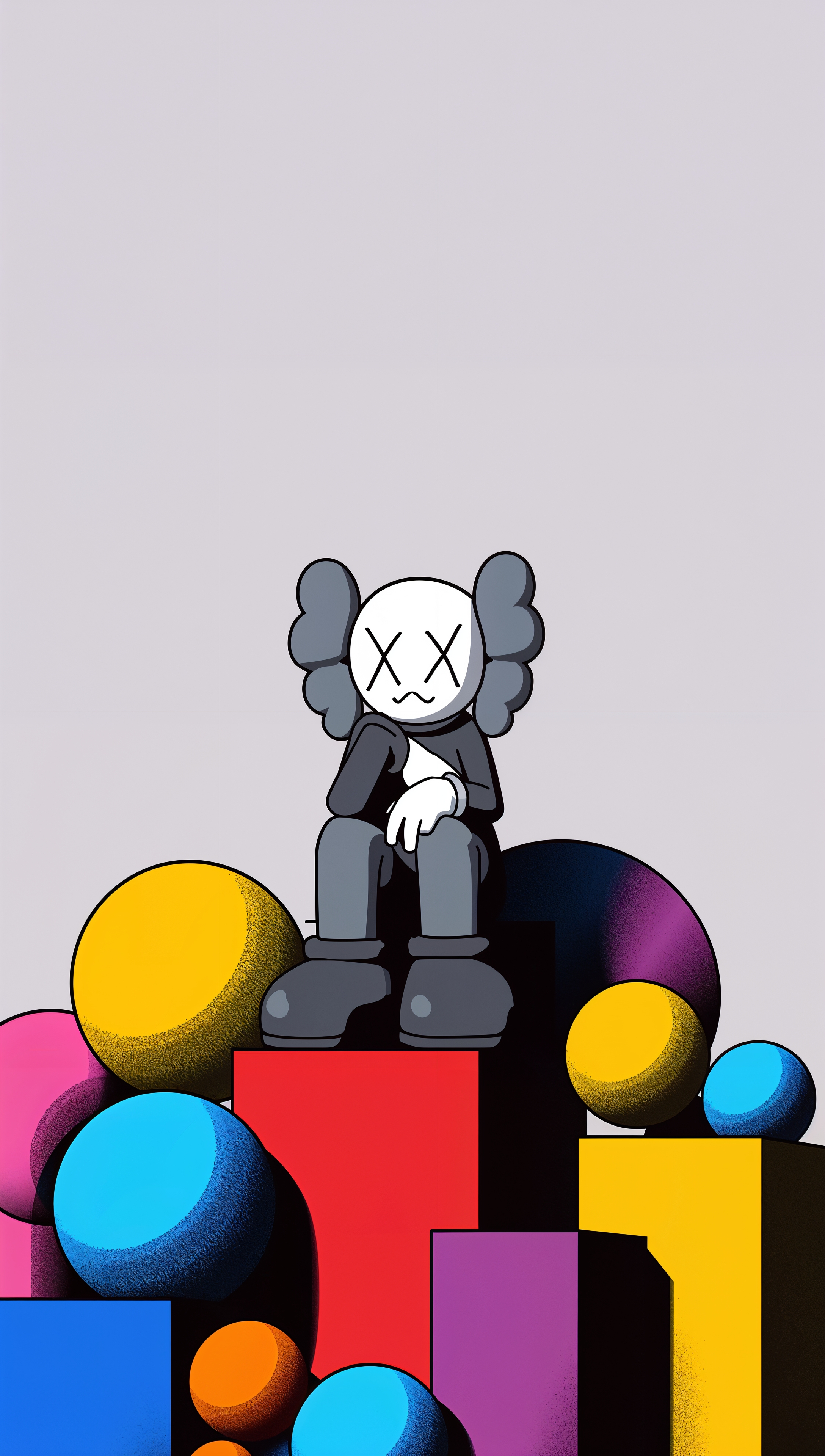 Kaws iPhone wallpaper – abstract geometric background