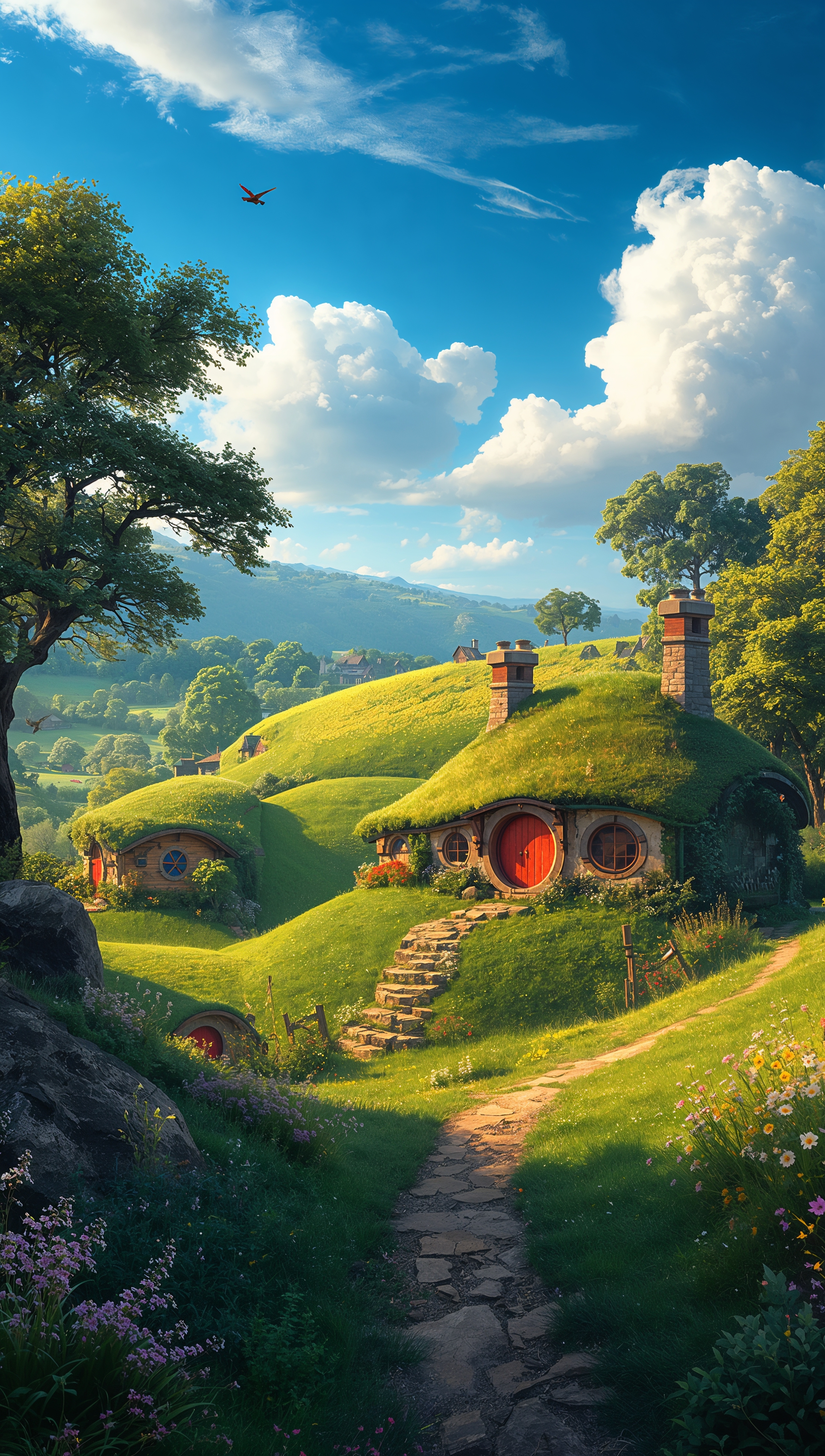 Lord of the Rings – Shire hobbit home iPhone wallpaper