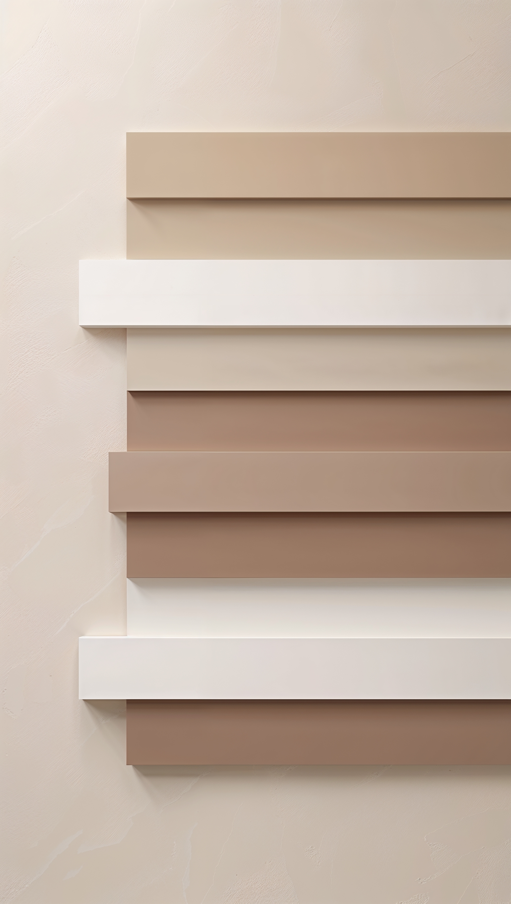 Horizontal color bands in beige, white and taupe, clean aesthetic