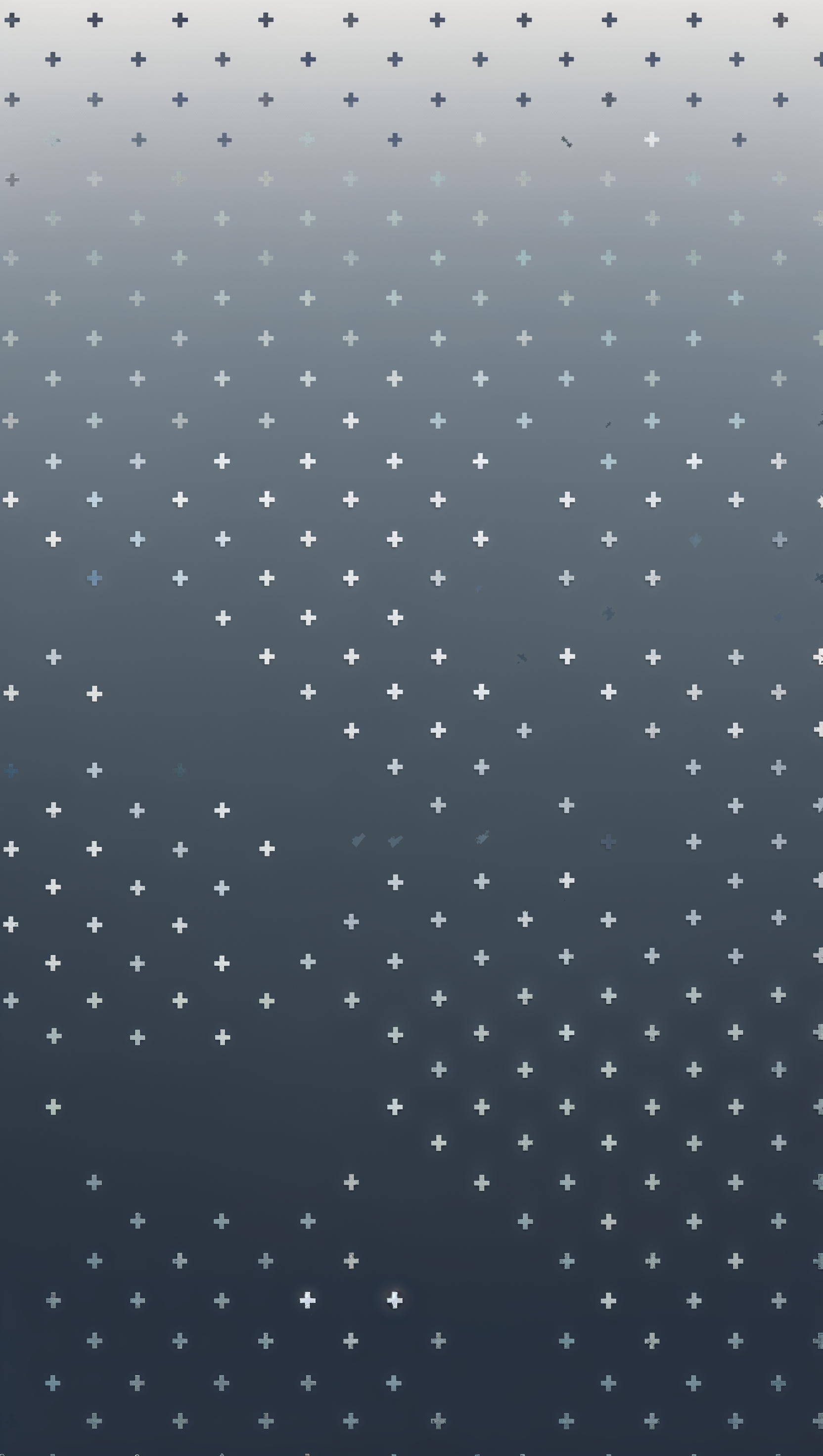 Tiny repeating cross symbols in monochrome gray, vertical layout