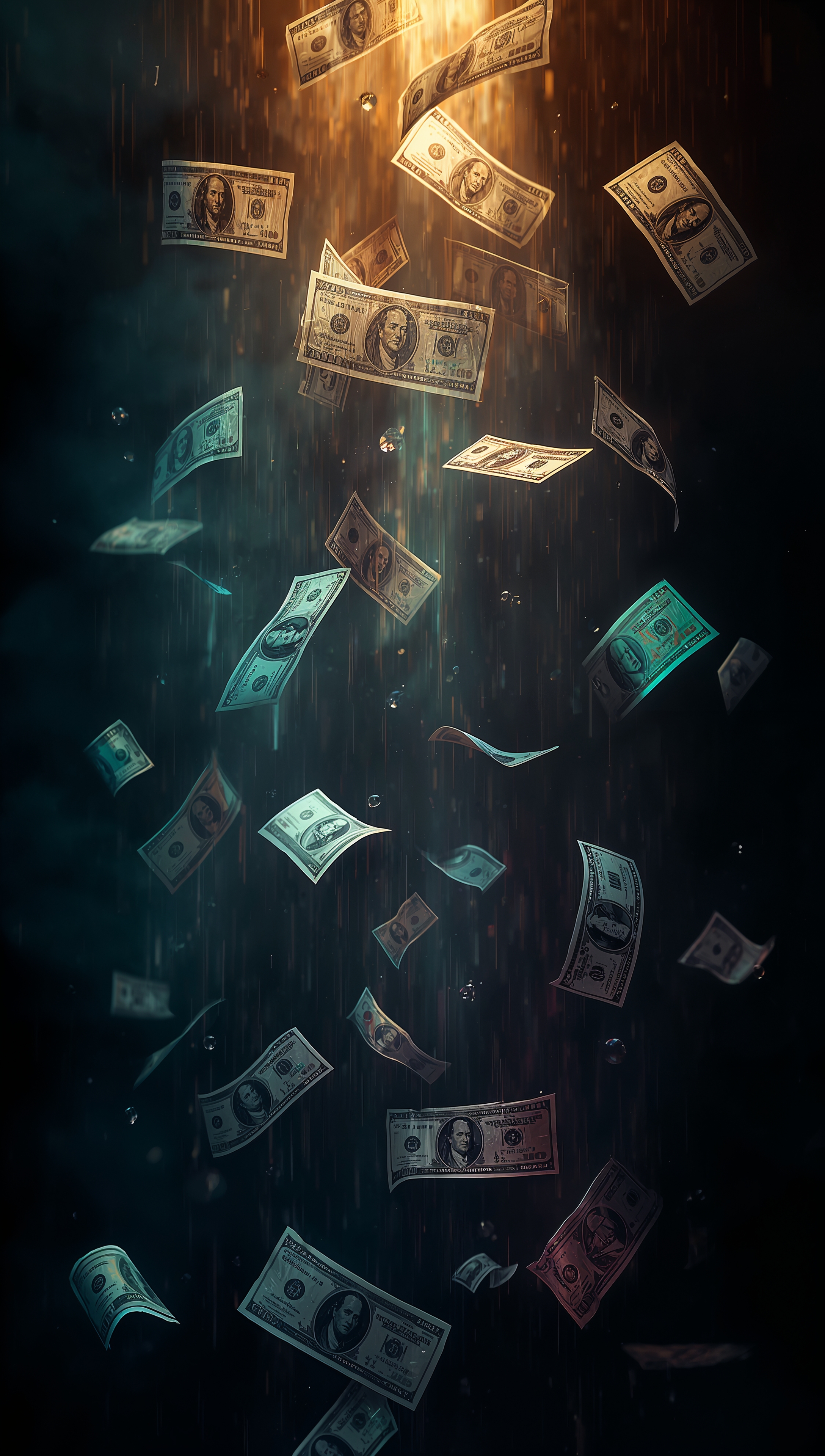 Money iPhone wallpaper – raining dollar bills