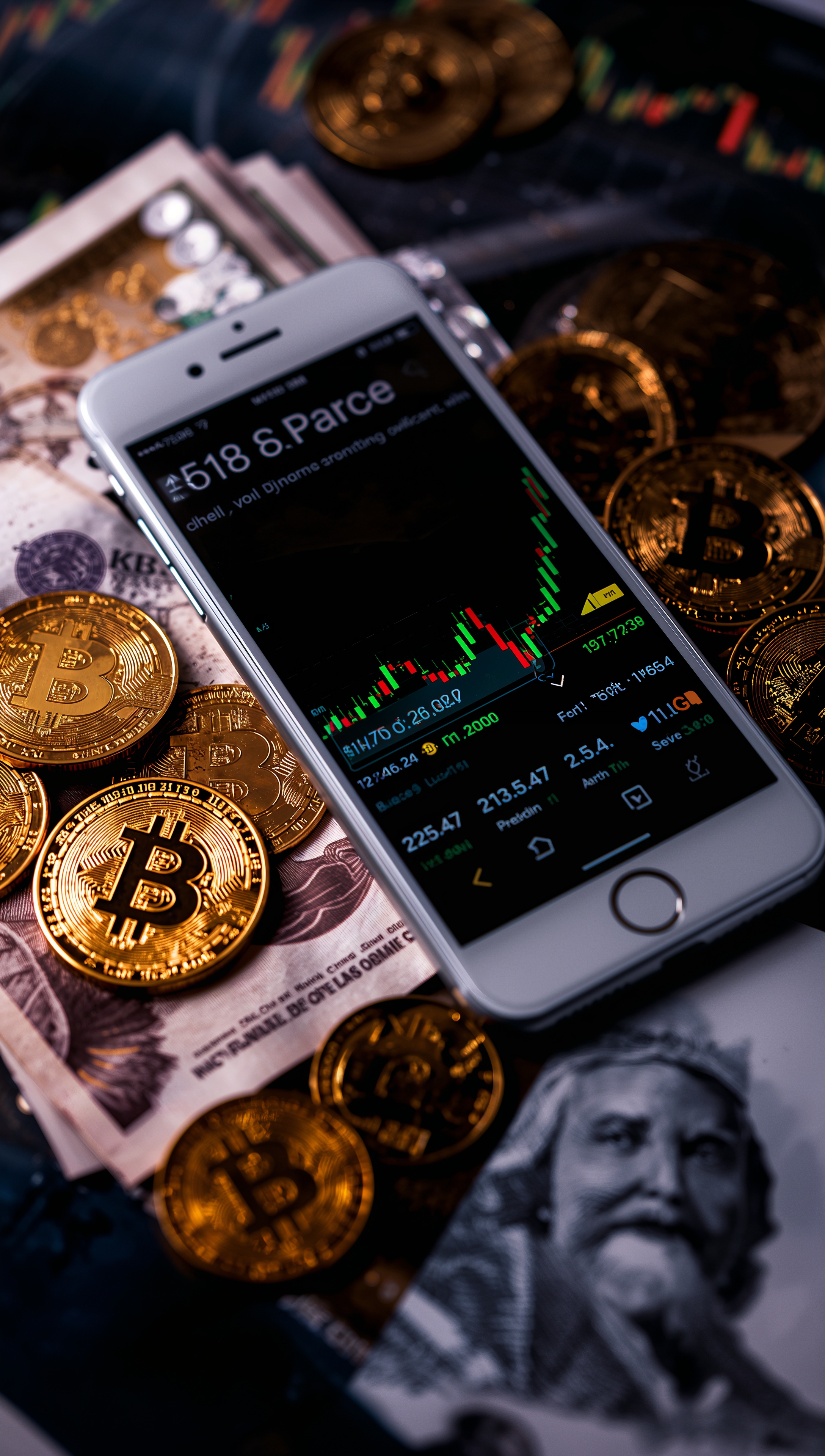 Money iPhone wallpaper – cash coins cryptocurrency