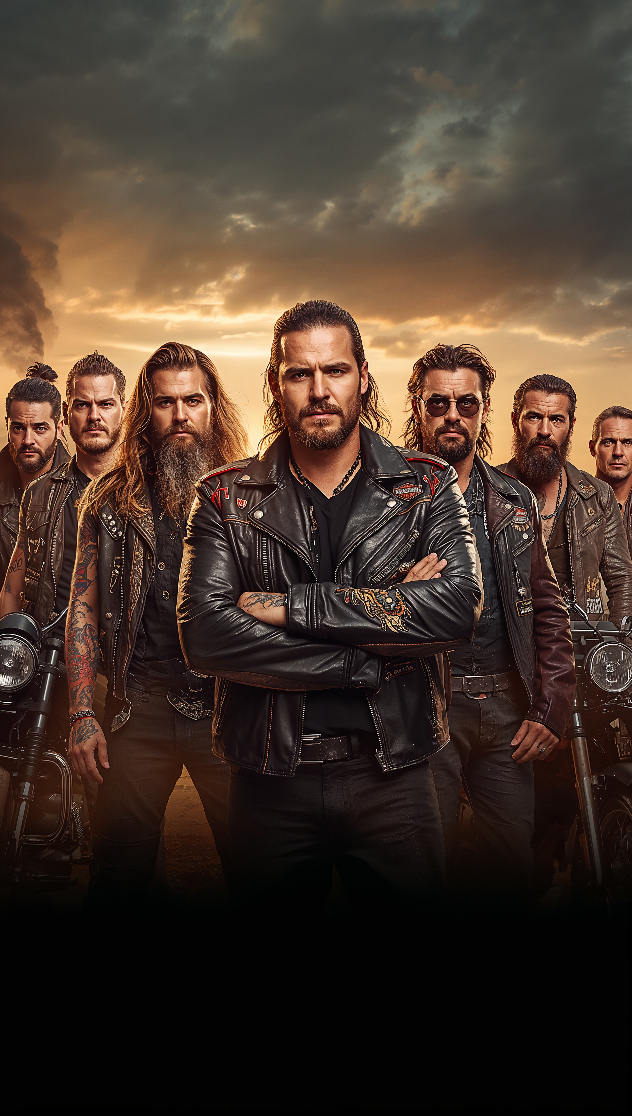 Harley Davidson iPhone wallpaper – biker gang lineup