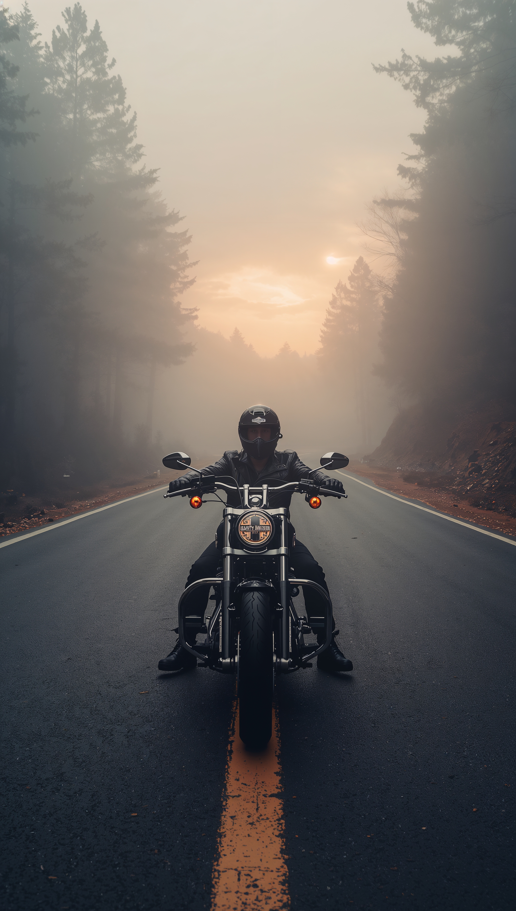 Harley Davidson iPhone wallpaper – mountain road ride