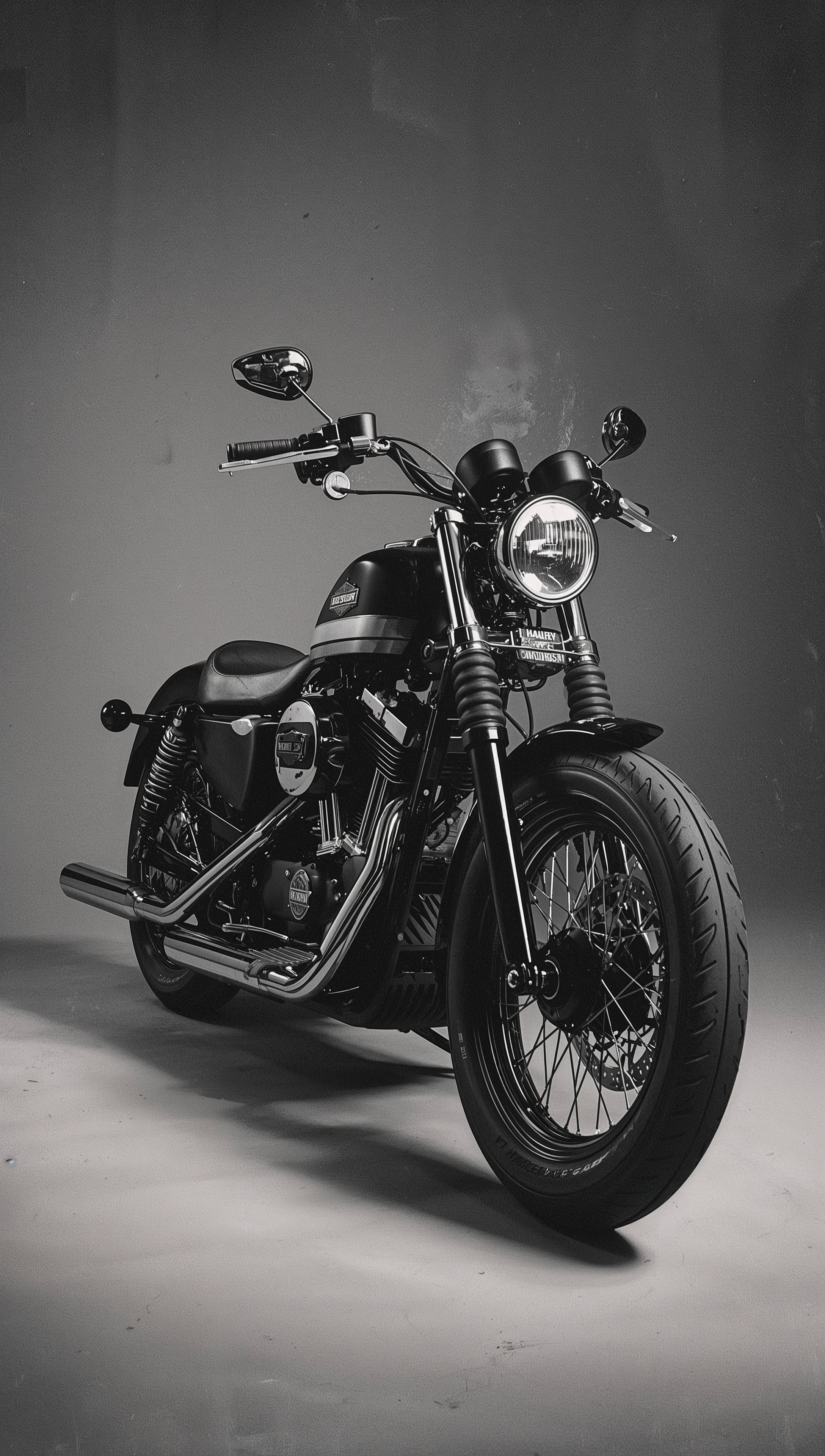 Harley Davidson iPhone wallpaper – black and white retro