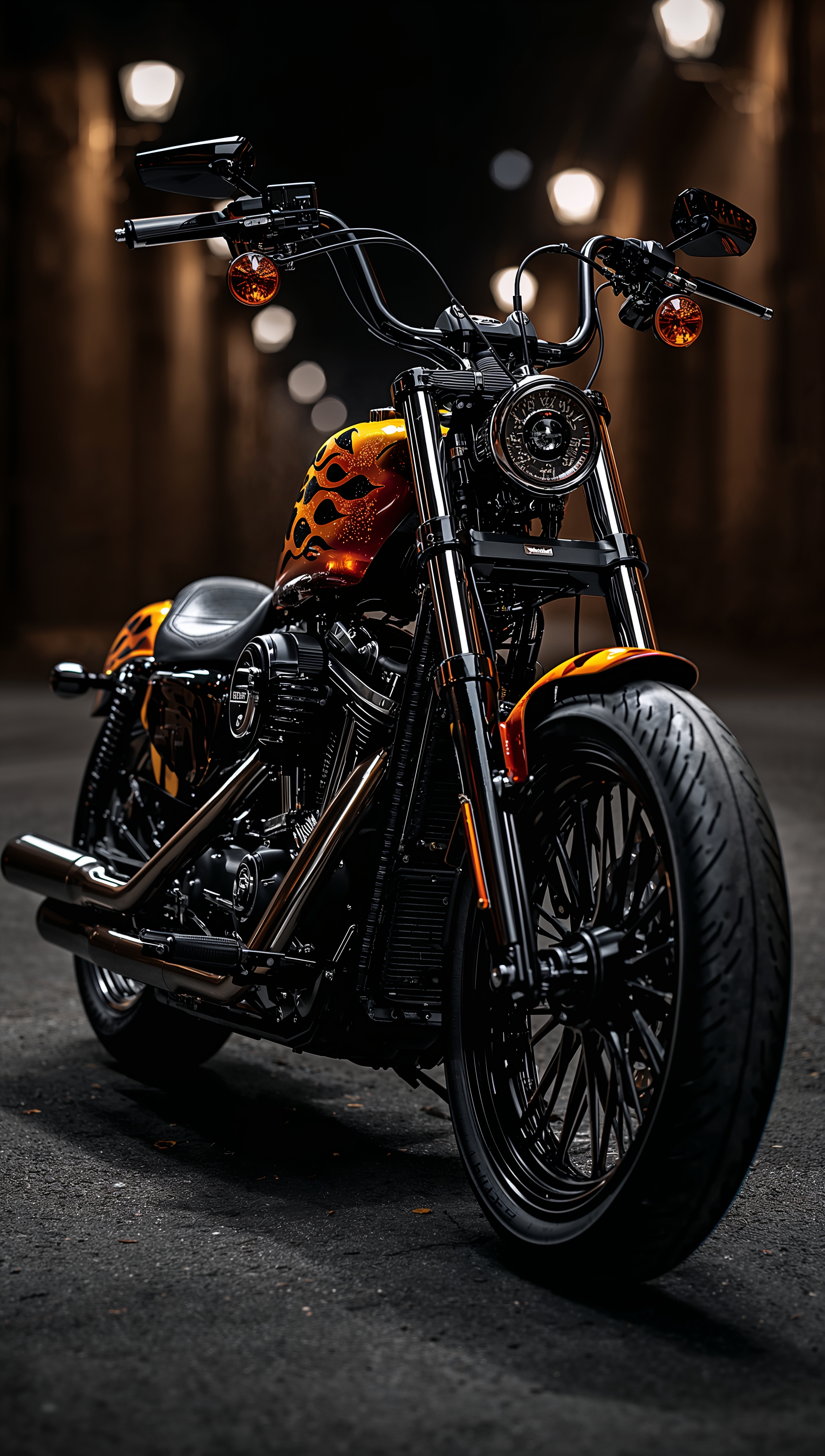 Harley Davidson iPhone wallpaper – flame paint design
