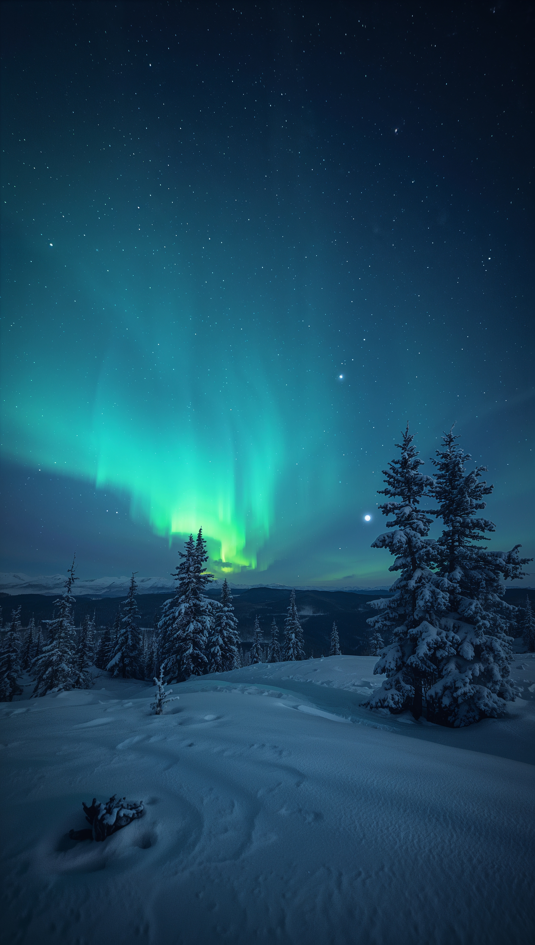 Northern lights in December sky – December wallpaper