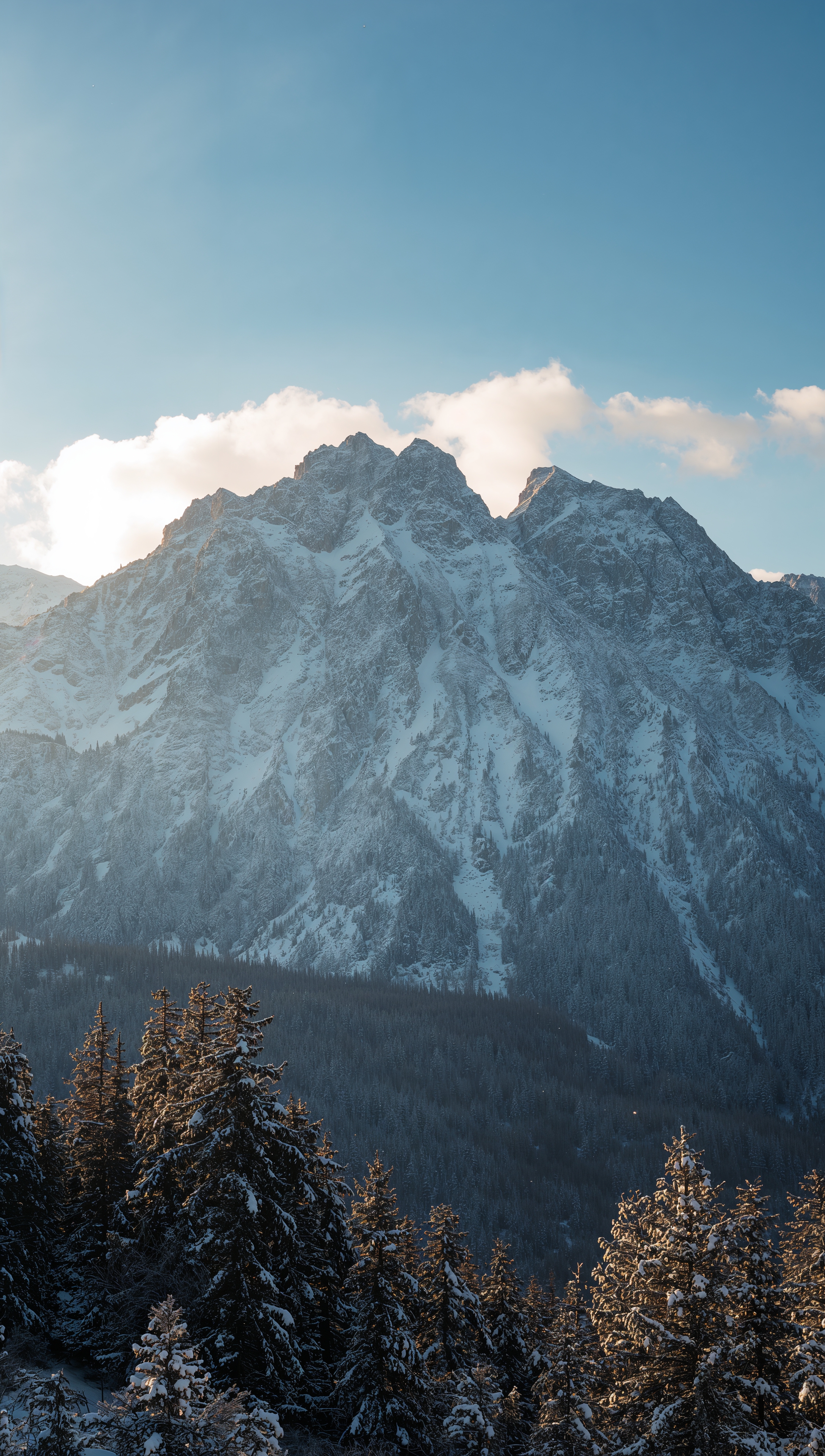 Snow-covered mountains – December wallpaper
