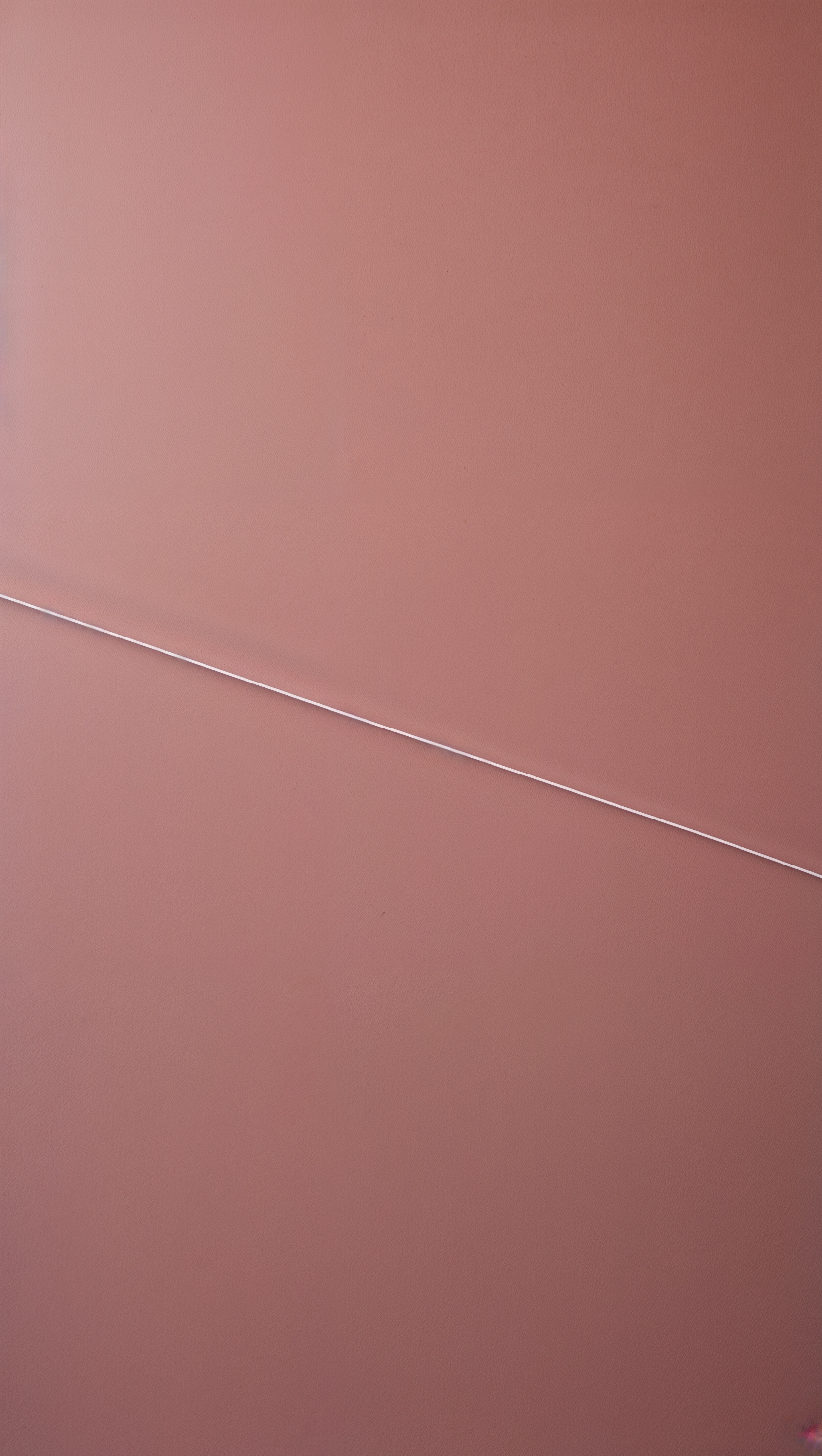 Single thin white line across dusty pink background, ultra minimal