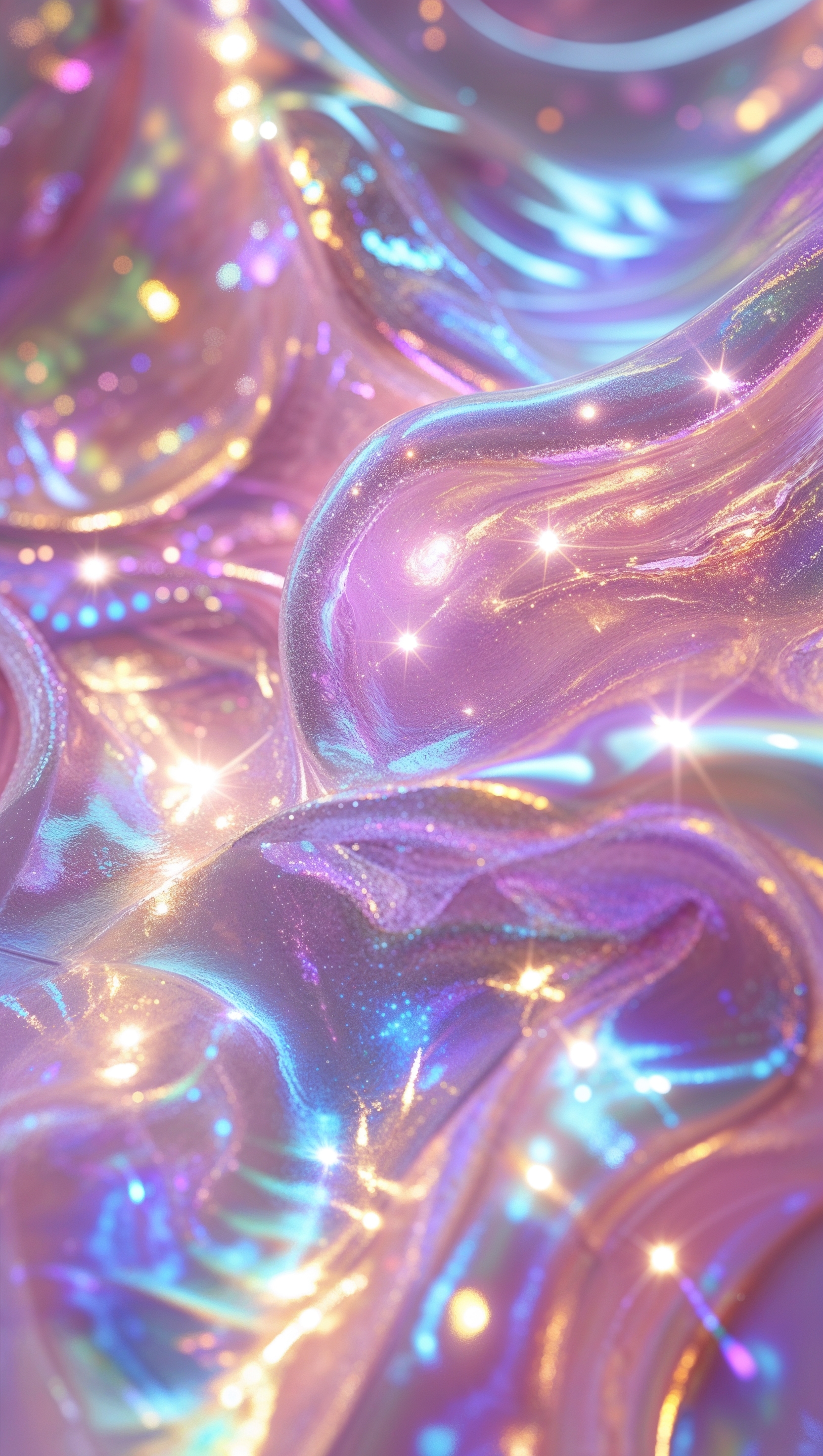 Glossy iridescent texture with subtle light reflections, abstract look