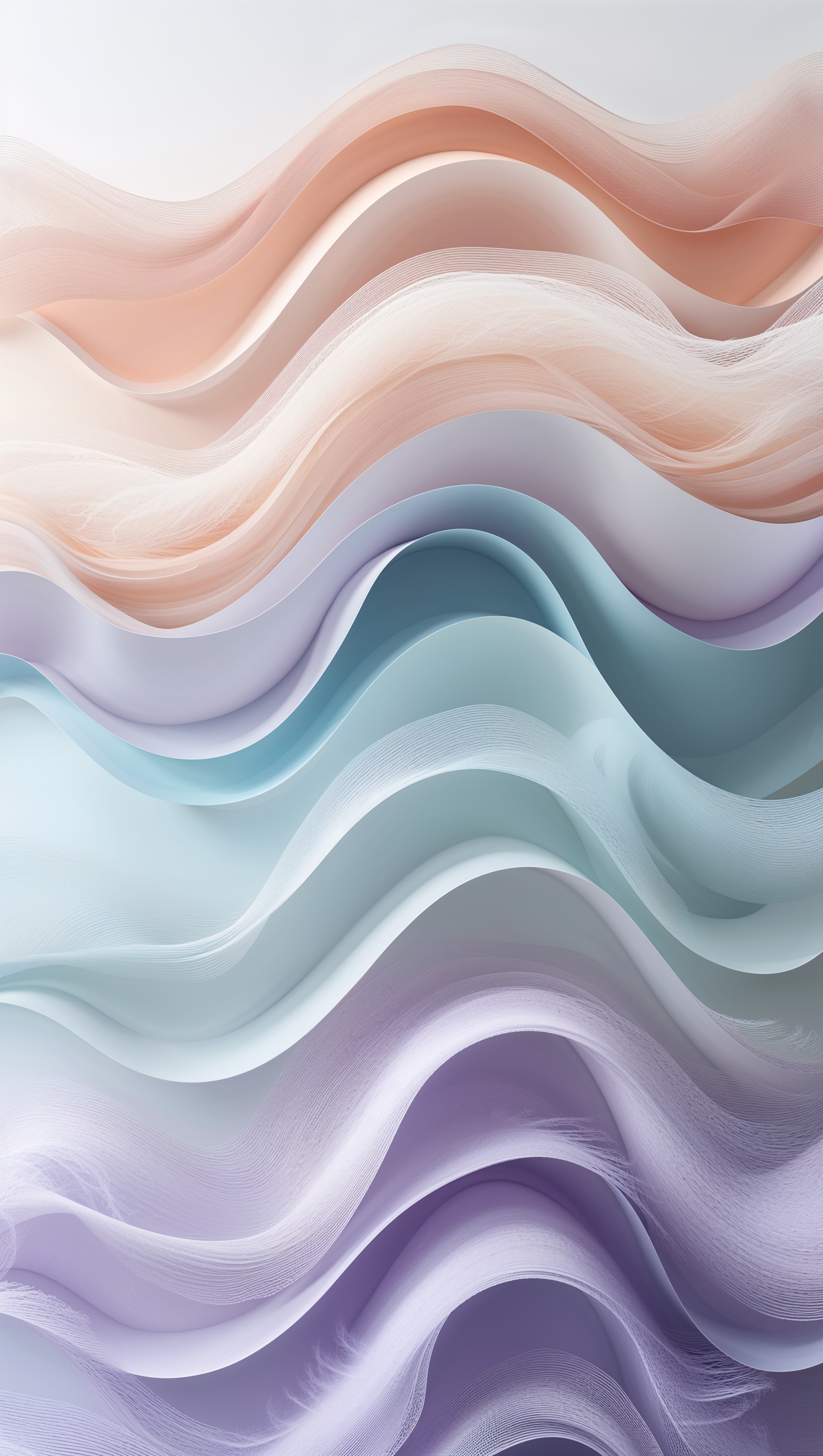 Abstract pastel wave forms in muted tones, vertical clean layout