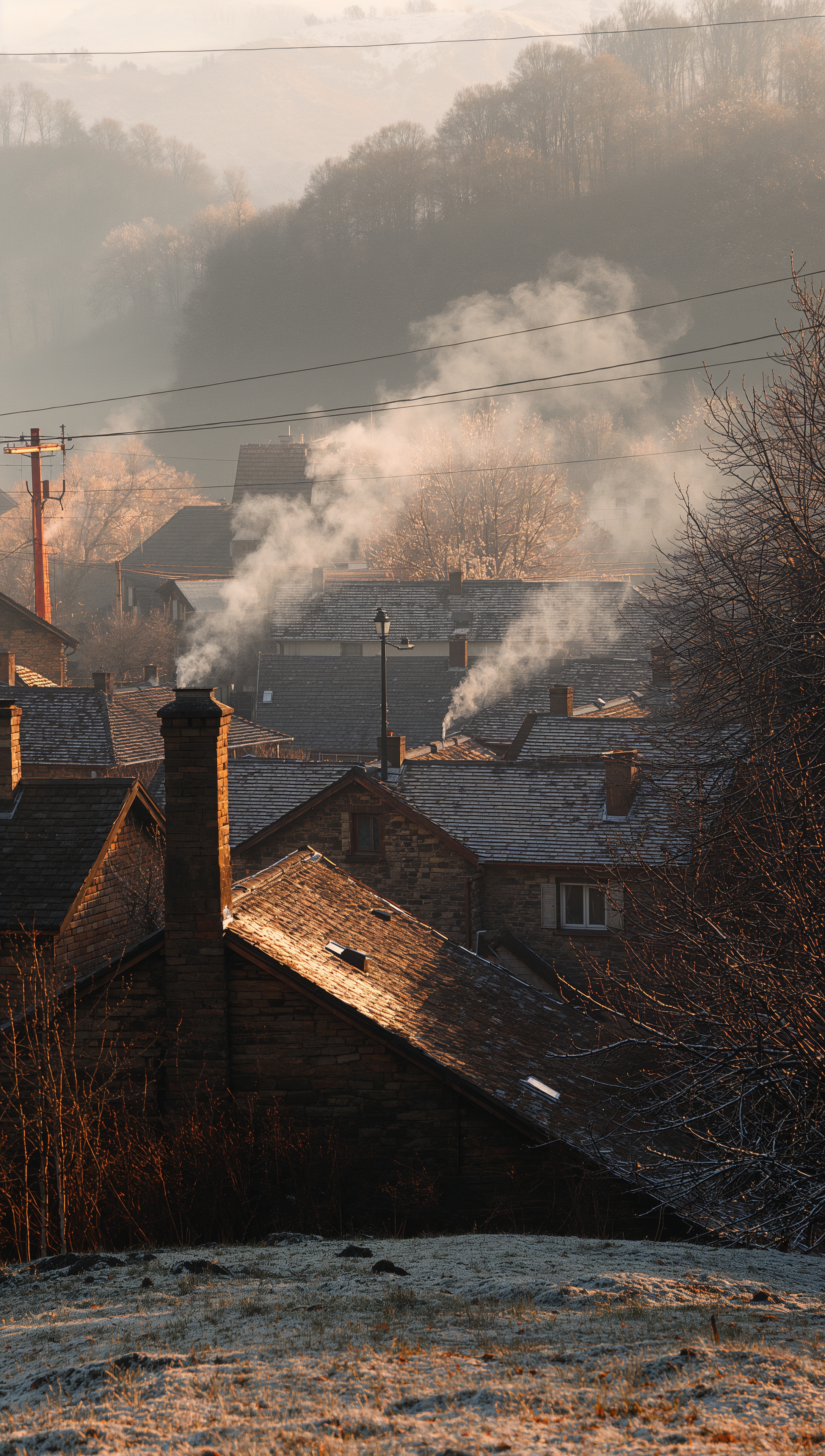 November wallpaper – cold morning in mountain village