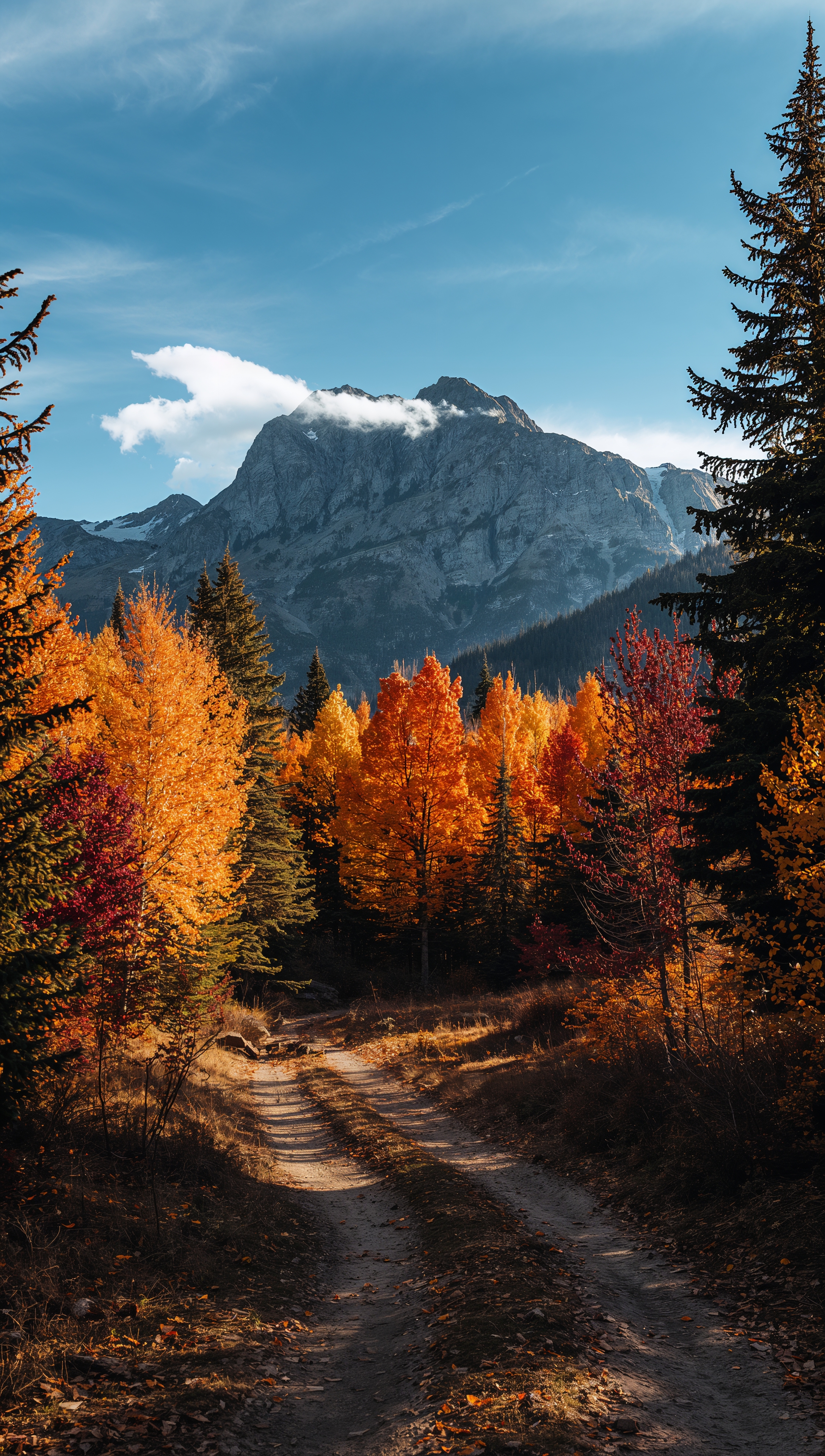 October iPhone wallpaper – autumn mountains in October