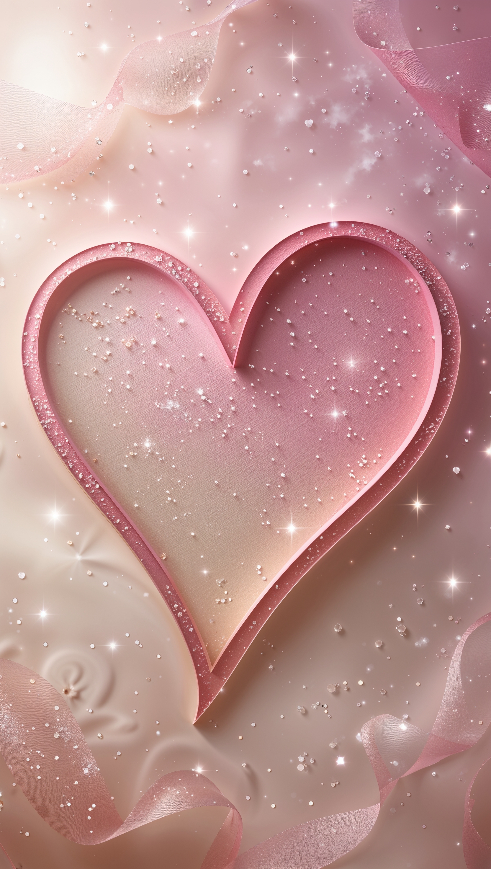 Minimal red heart in the center of nude beige background, clean design