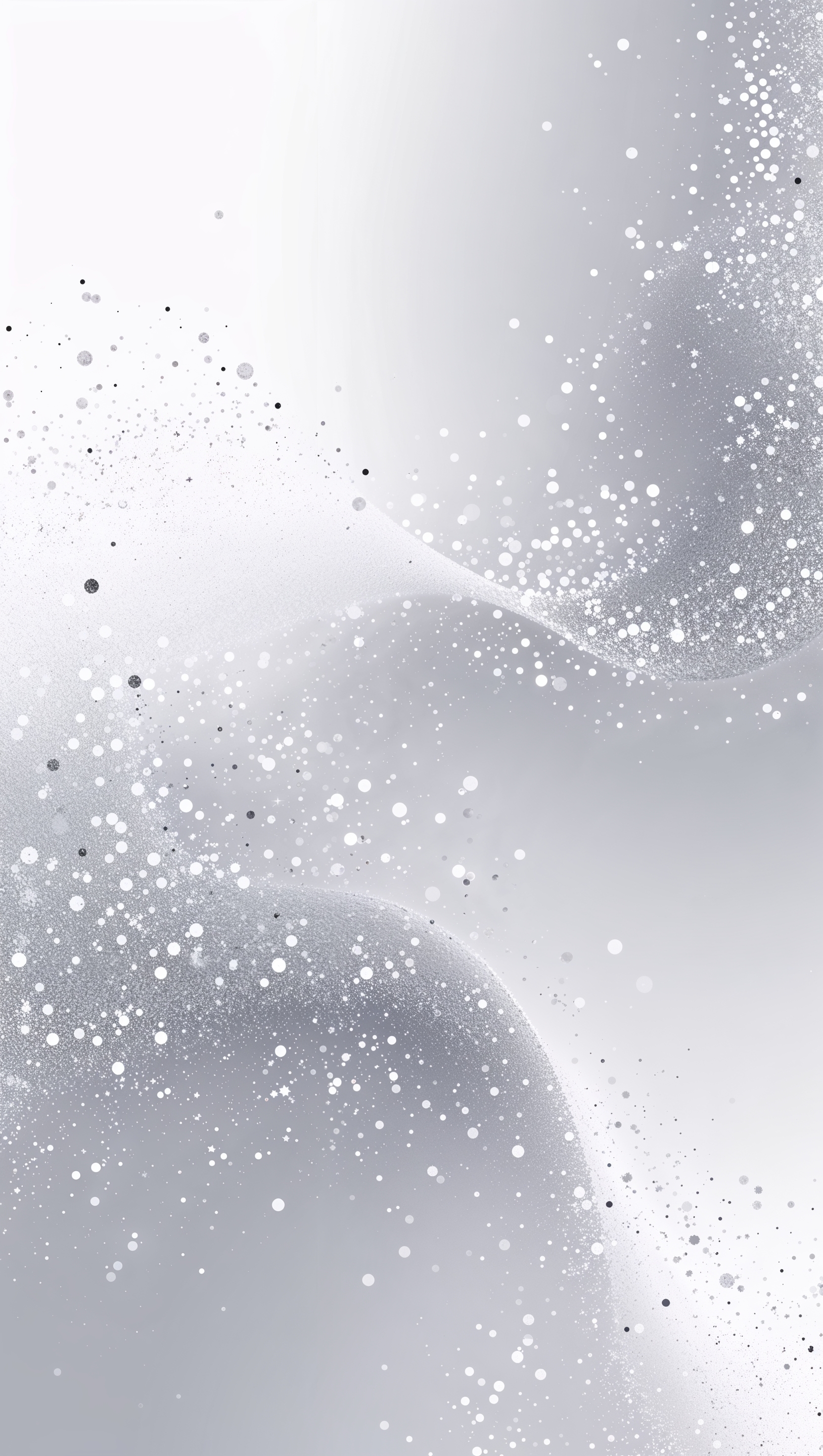 Minimal white background with elegant silver glitter gradient fade