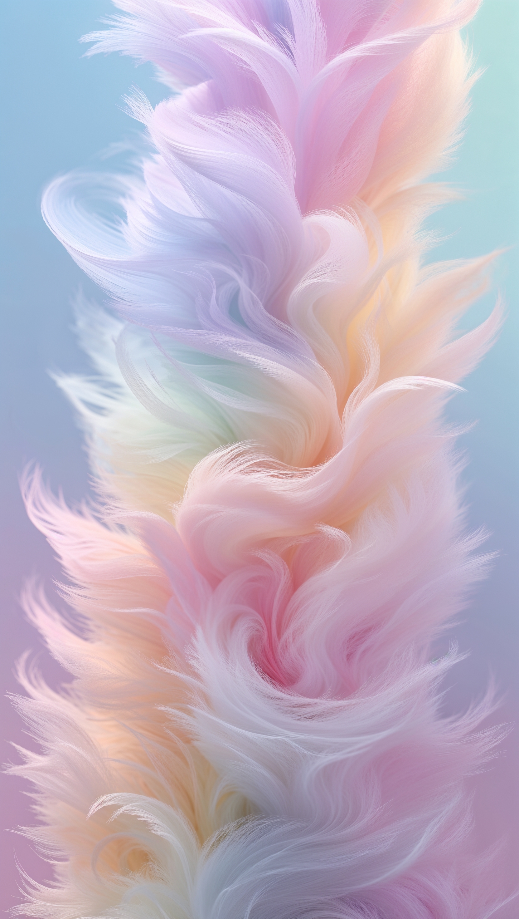 Pastel swirl gradient in a vertical motion, abstract and playful