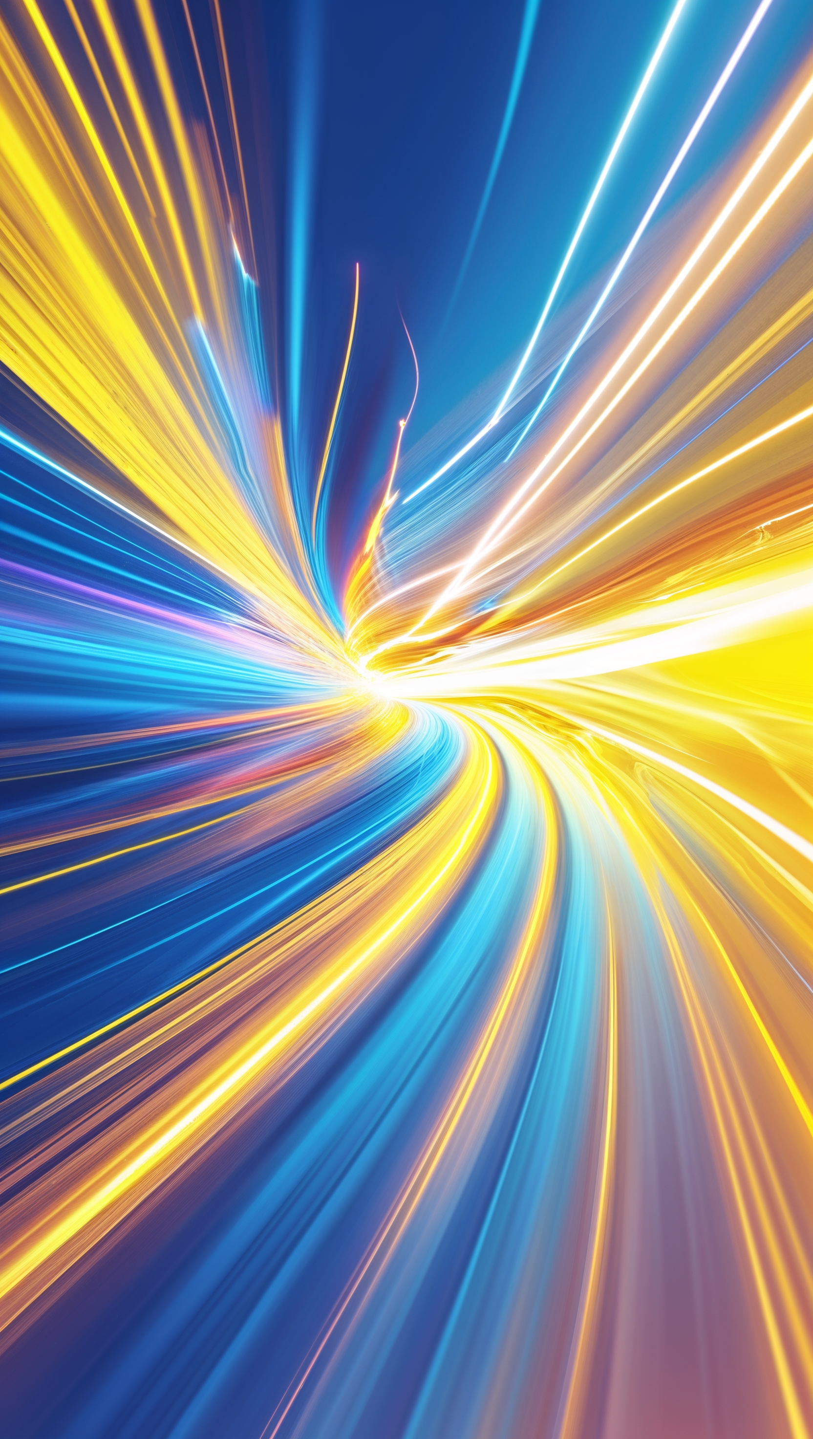 Electric gradient from bright blue to yellow with motion streaks