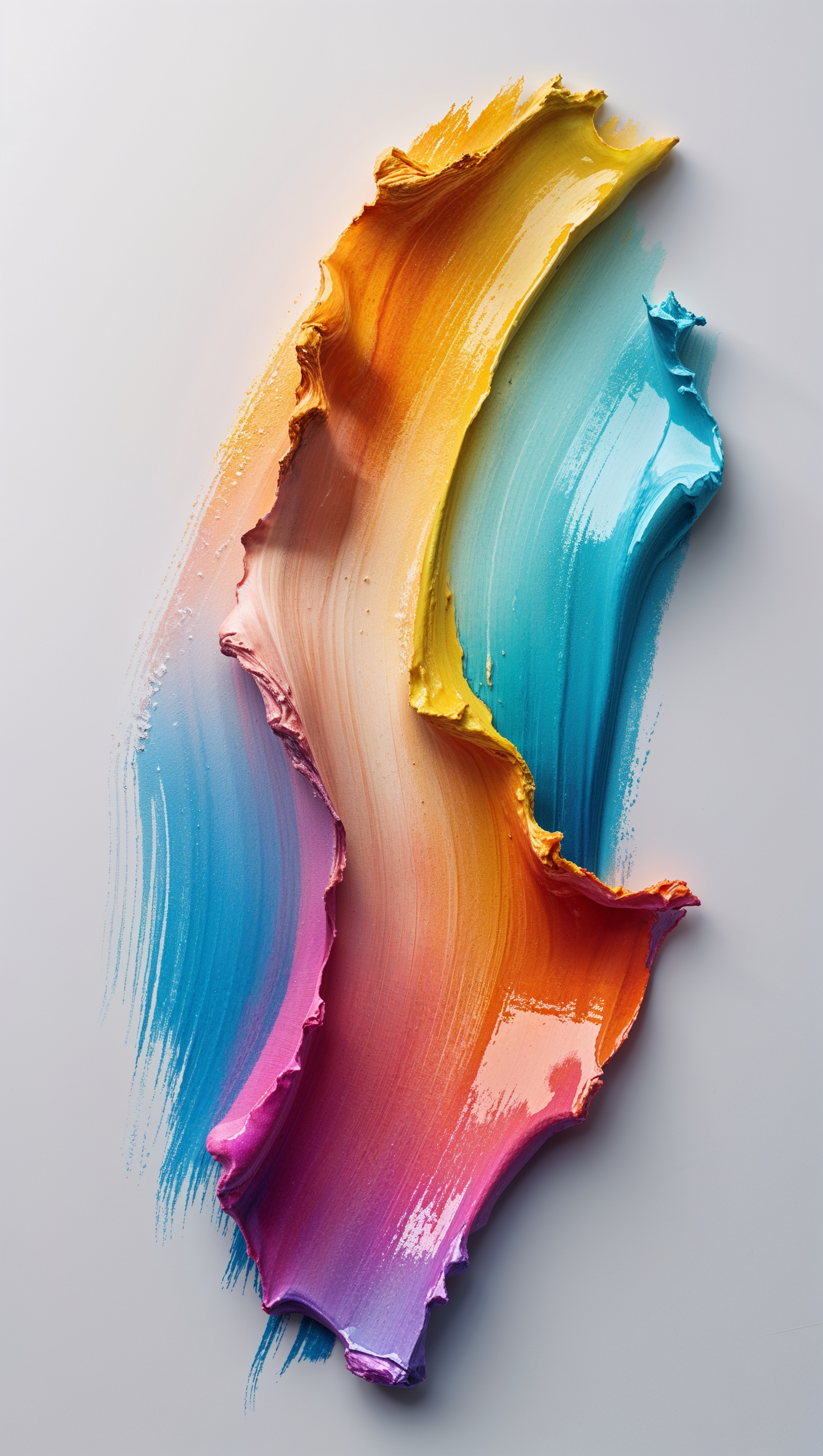 Gradient paint stroke with textured edge and artistic flair
