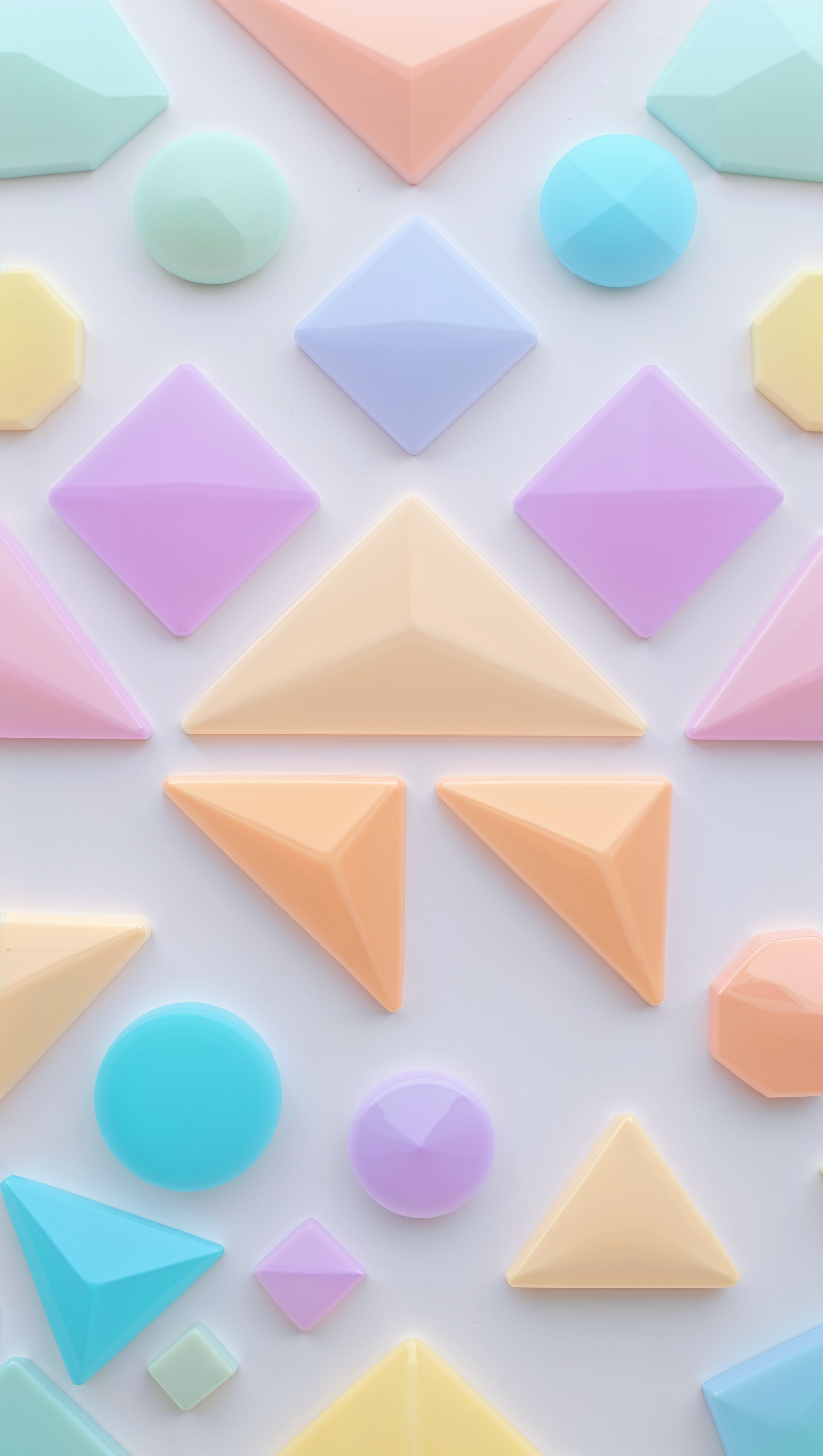 Pastel geometric gradient tiles in symmetrical iPhone layout