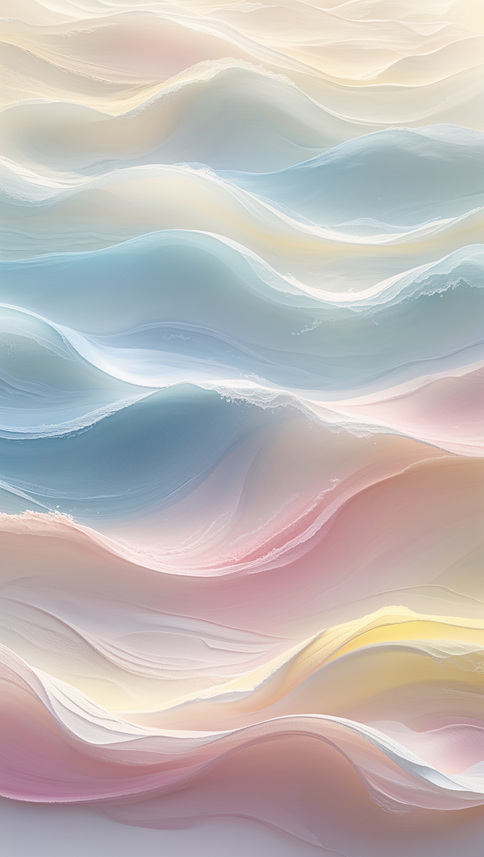 Calm pastel waves in abstract style, horizontal fade, and light texture